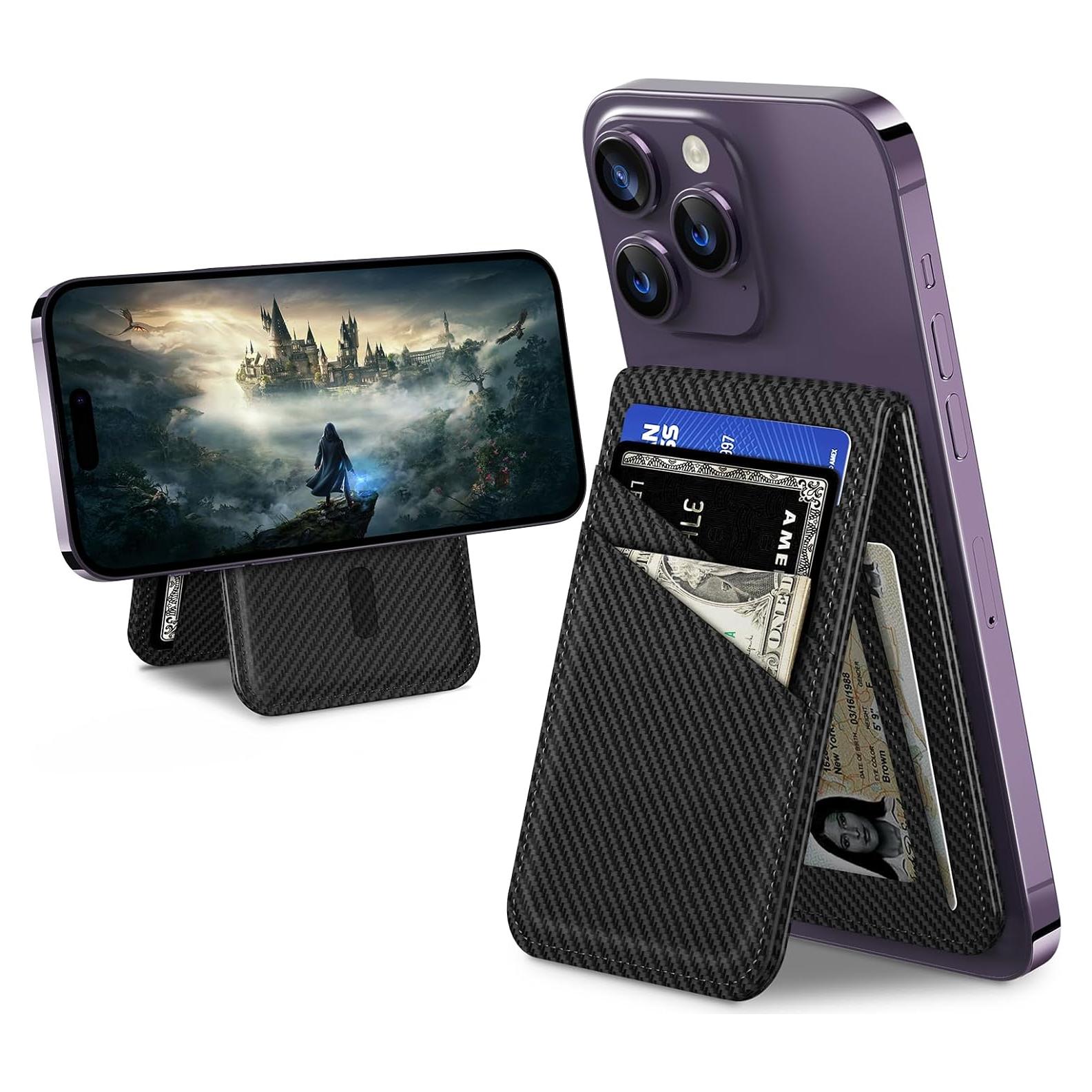 Soporte de Cartera Magnética TopMade para iPhone 12-16, Negro