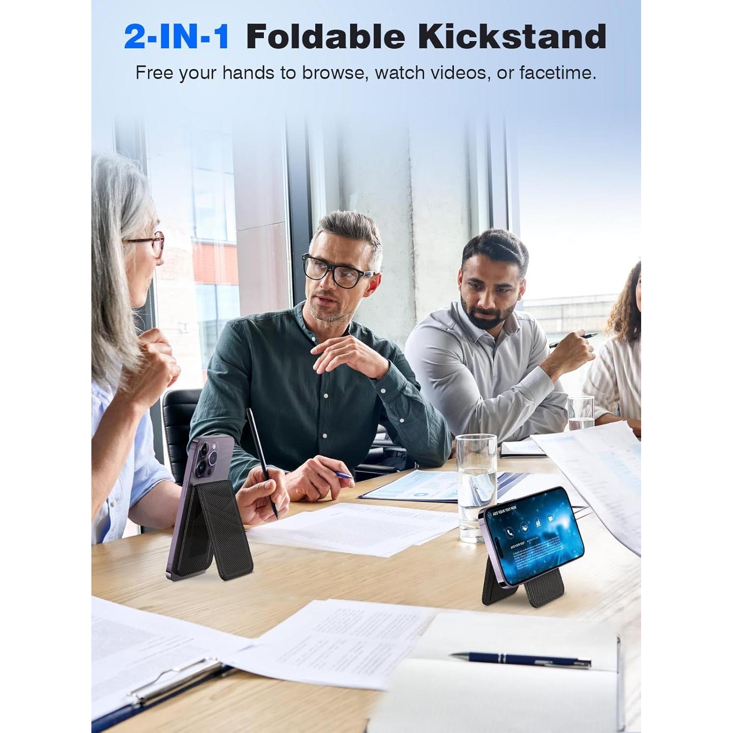 Soporte de Cartera Magnética TopMade para iPhone 12-16, Negro