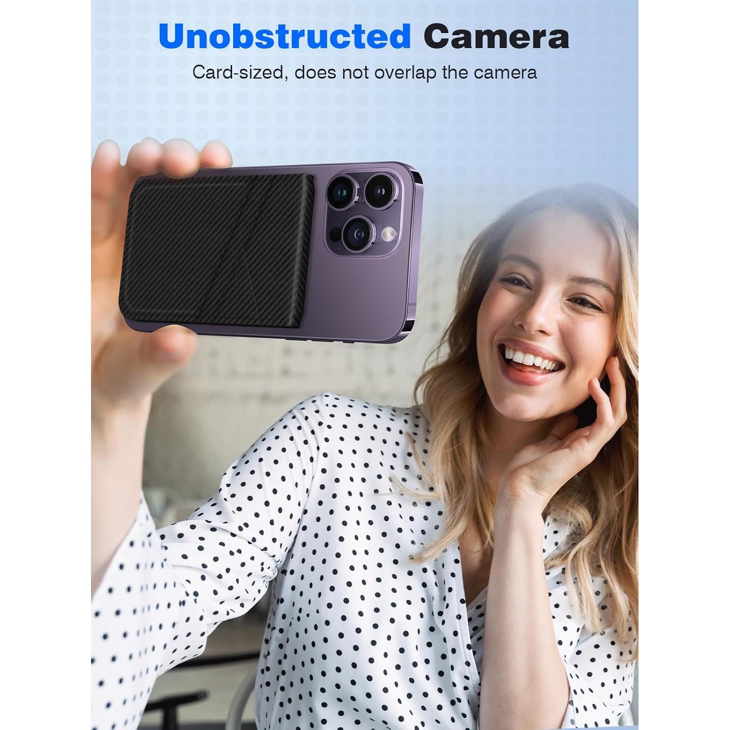 Soporte de Cartera Magnética TopMade para iPhone 12-16, Negro