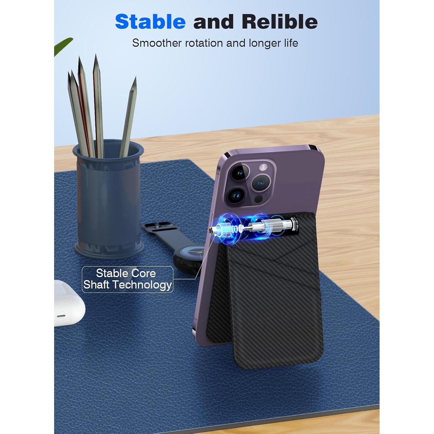 Soporte de Cartera Magnética TopMade para iPhone 12-16, Negro