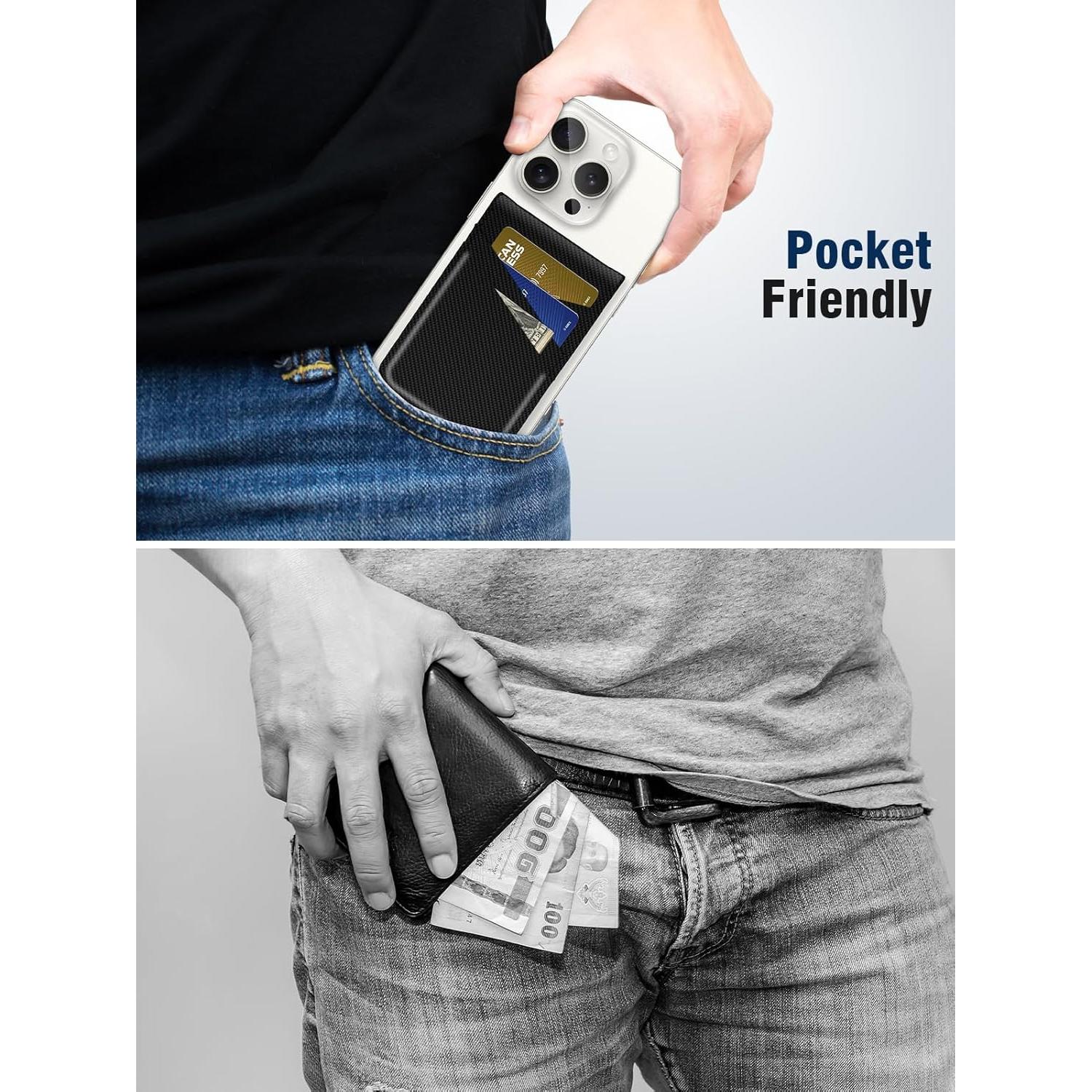 Soporte de Cartera Magnética TopMade para iPhone 12-16, Negro