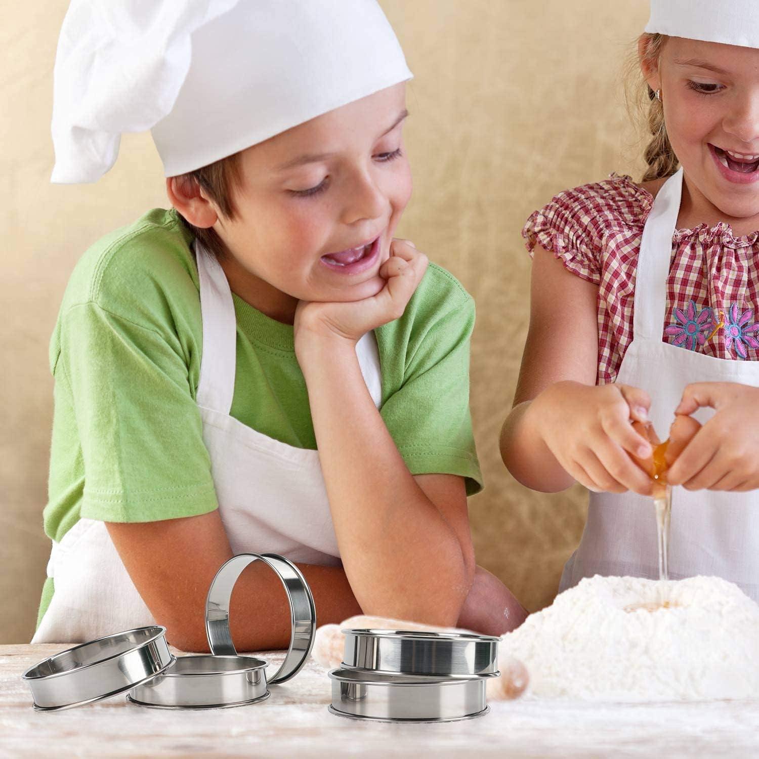 Anillos de Muffin Inglés FANGSUN 10.16 cm Acero Inoxidable