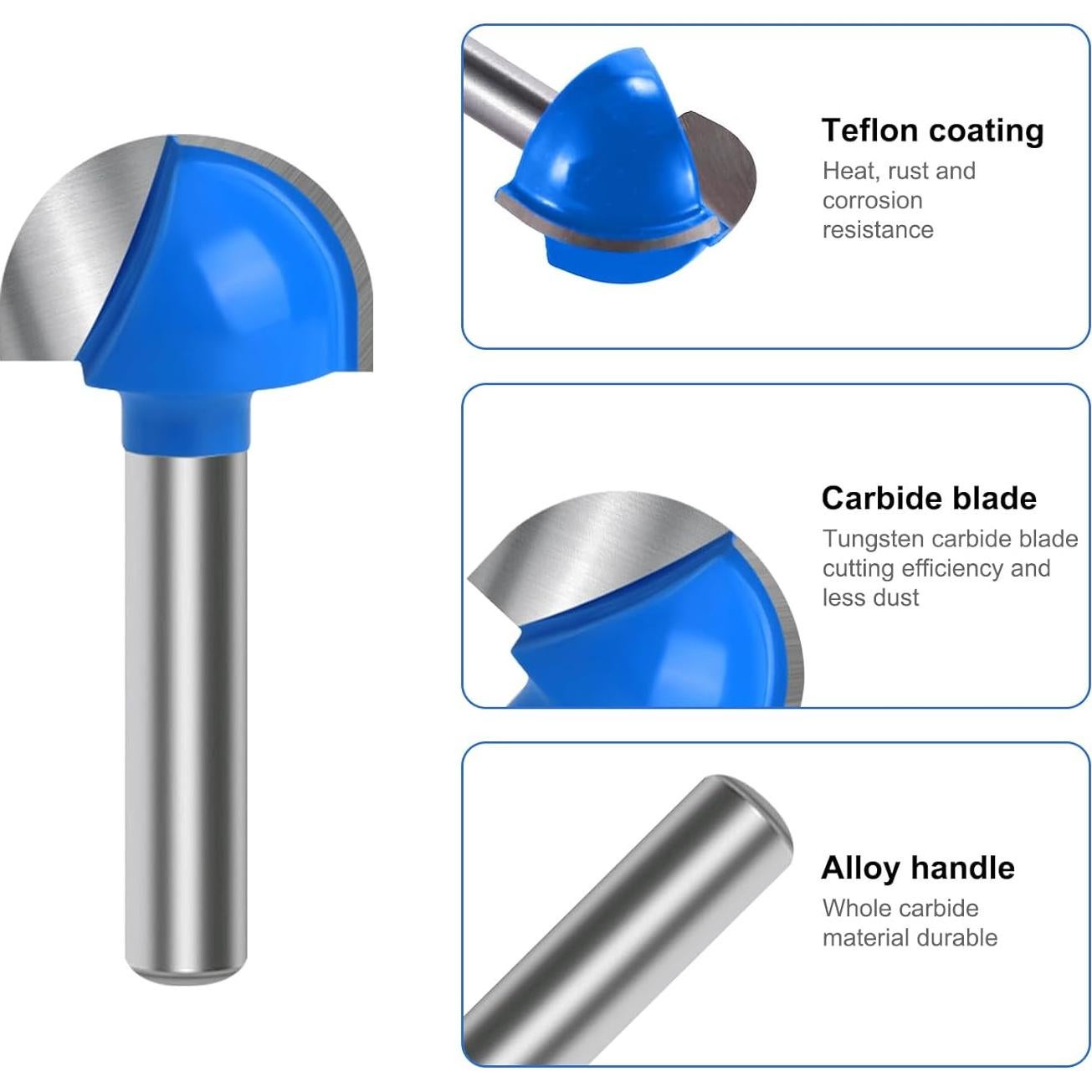 Juego de Brocas Router Wingsflee 8 Piezas Carburo 0.64 a 2.54 cm
