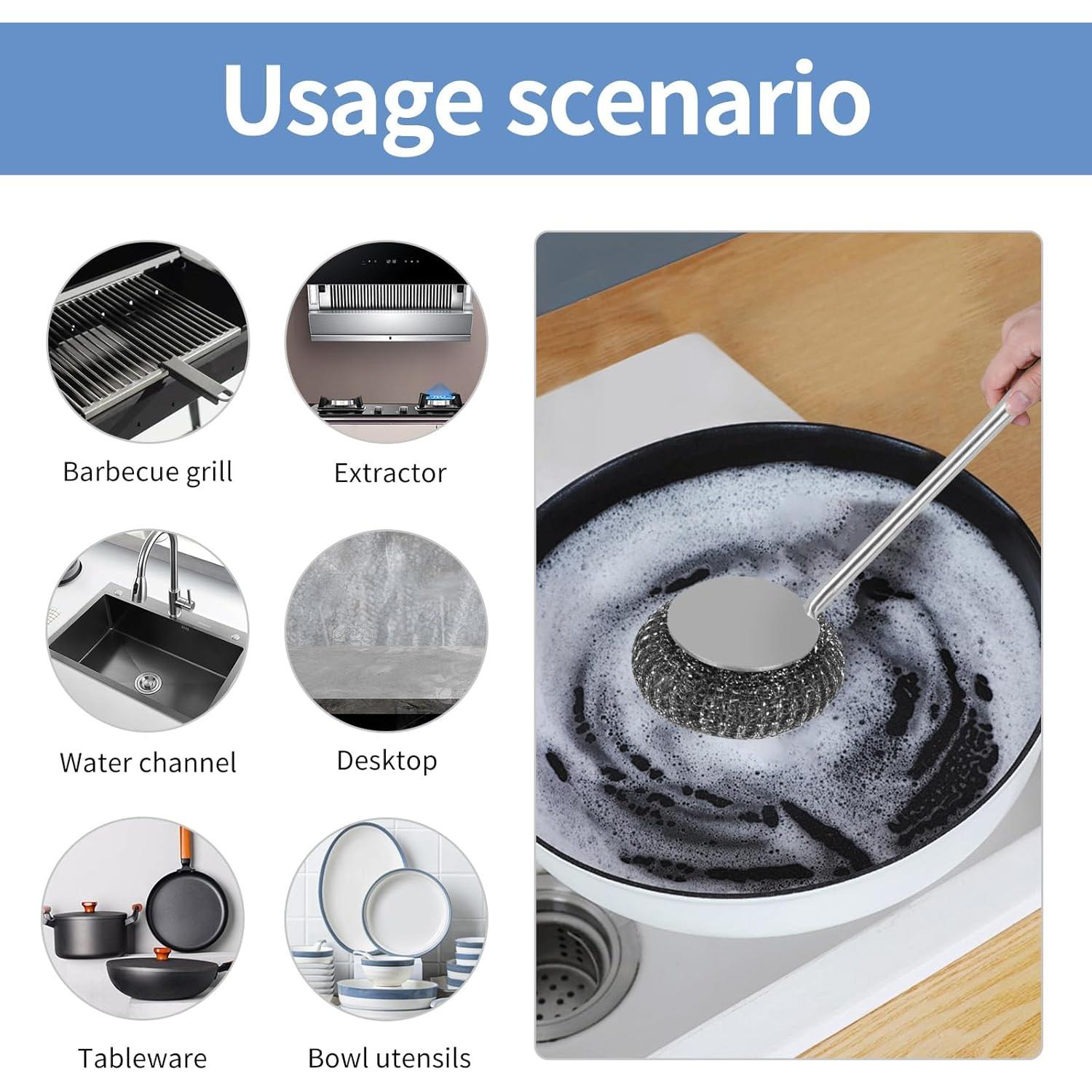 Juego de Estropajos de Acero Inoxidable Elyssnova 2 Piezas