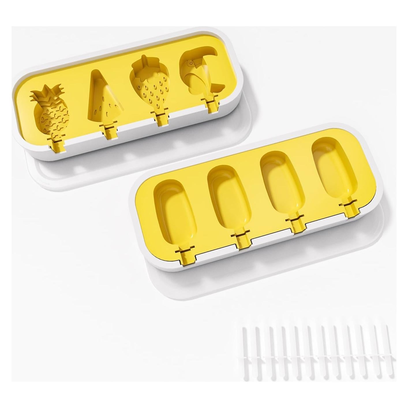 Moldes de Helado de Silicona SOV con 12 Palitos - 2 Paquetes