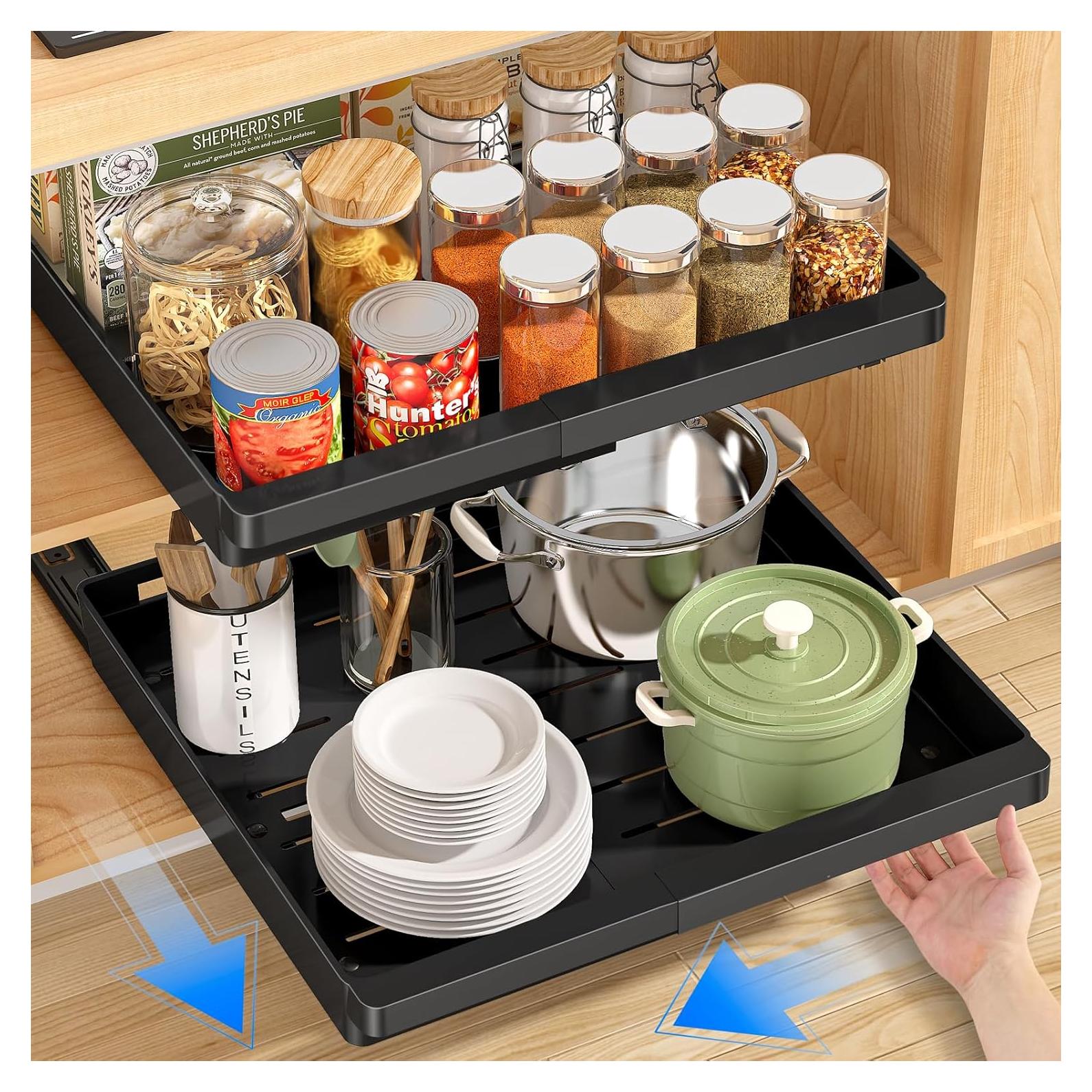 Organizador de Gabinete Expandible DOMNIU 2 Pack Negro 29.5-44.5cm