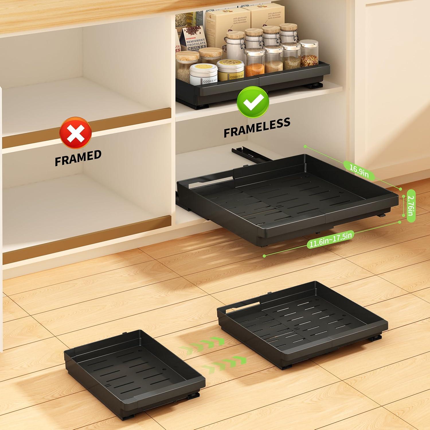 Organizador de Gabinete Expandible DOMNIU 2 Pack Negro 29.5-44.5cm