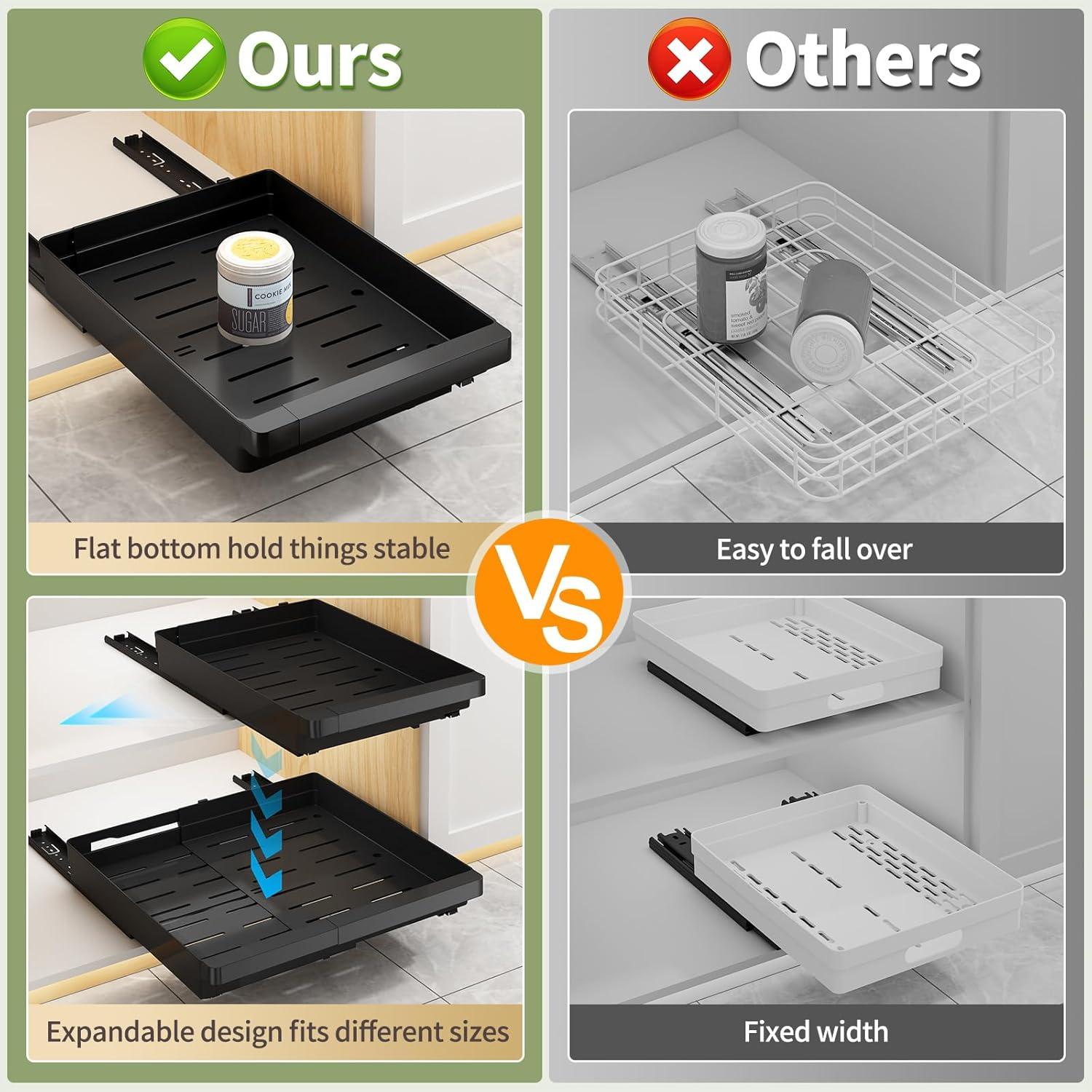 Organizador de Gabinete Expandible DOMNIU 2 Pack Negro 29.5-44.5cm