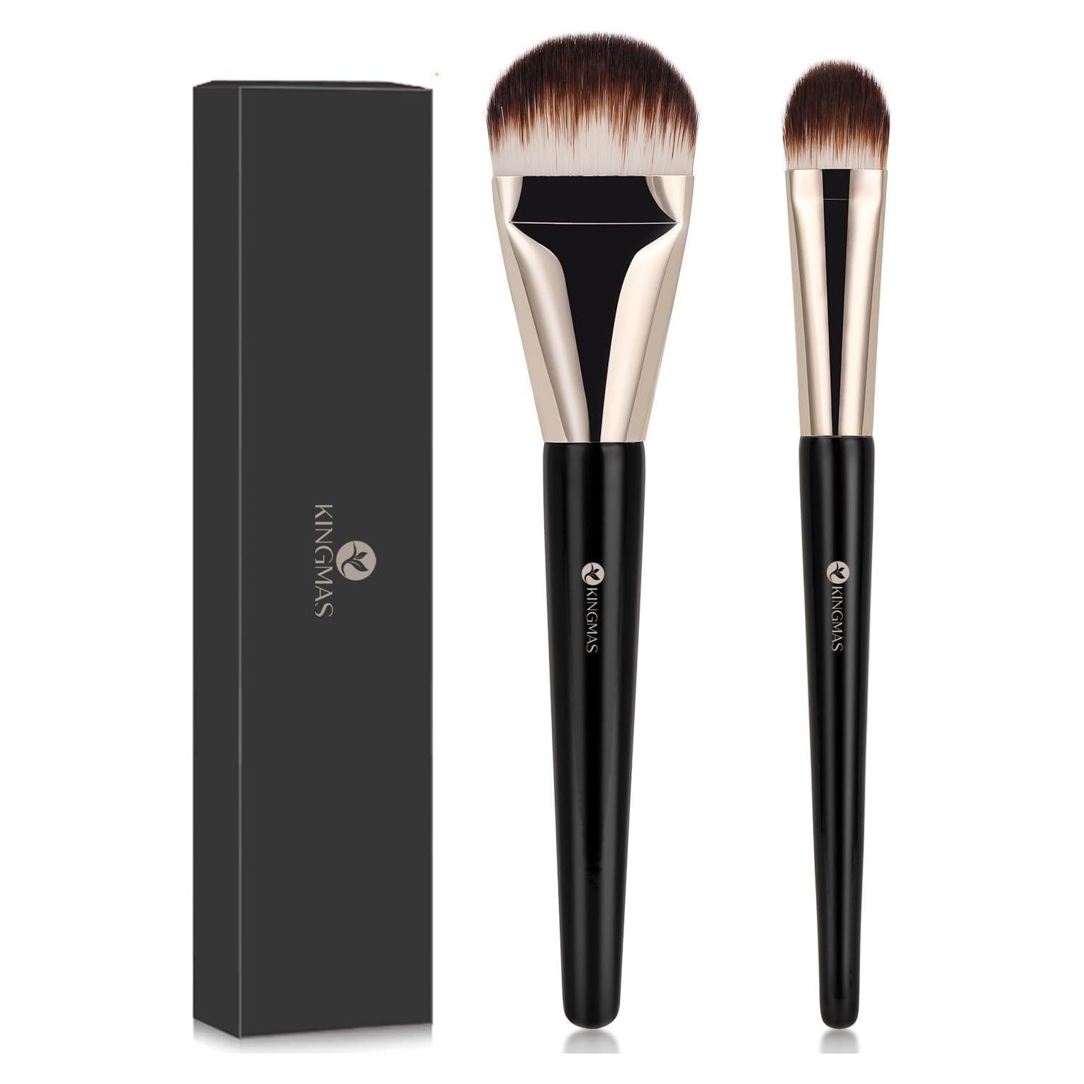 Brochas de Maquillaje KINGMAS 2 Piezas para Base y Corrector