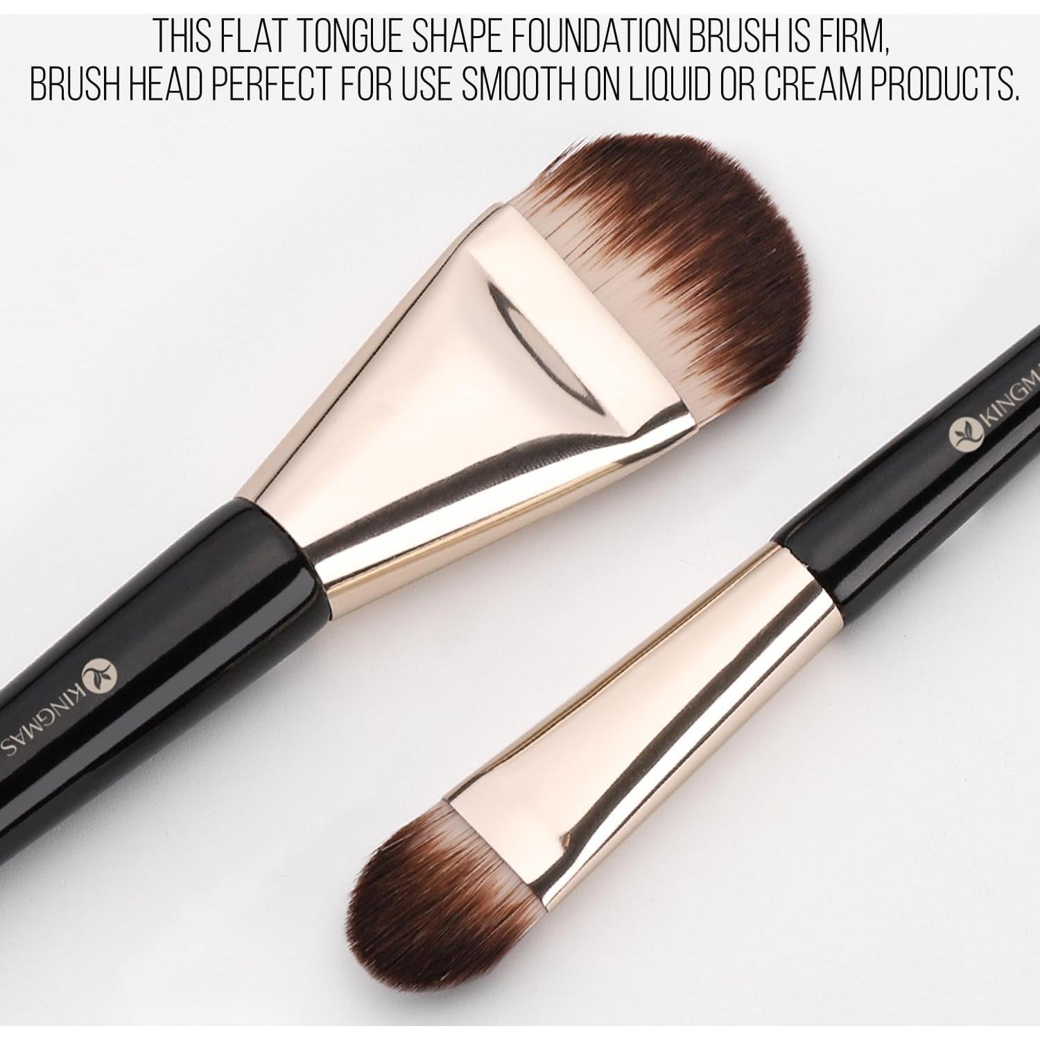 Brochas de Maquillaje KINGMAS 2 Piezas para Base y Corrector