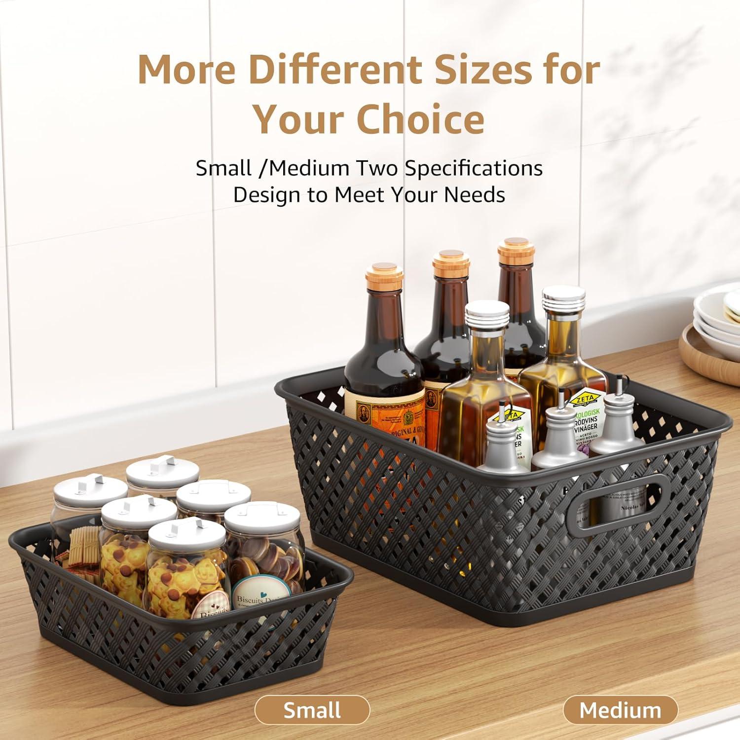 Cestas de Almacenamiento Pequeñas MaxGear, 3 Paquetes, Negras