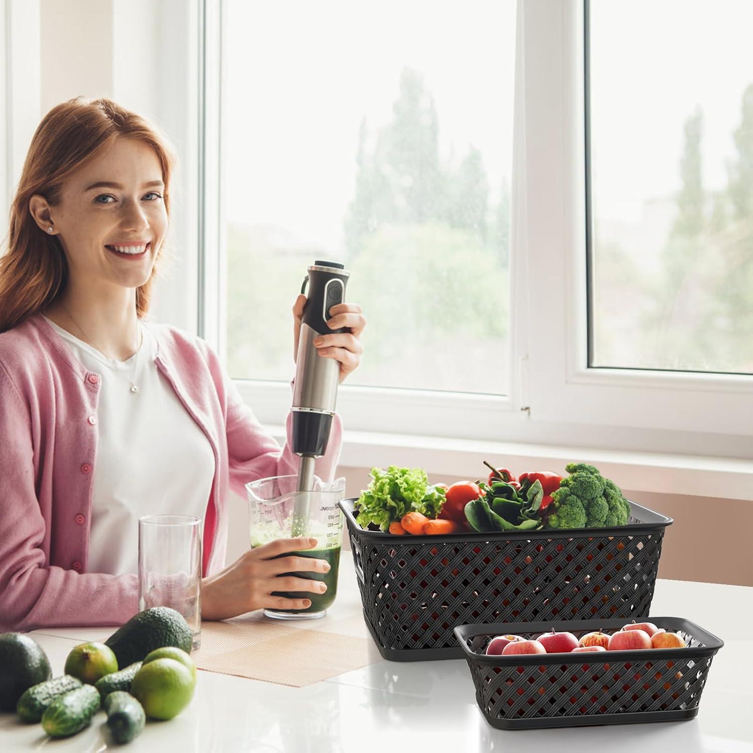 Cestas de Almacenamiento Pequeñas MaxGear, 3 Paquetes, Negras