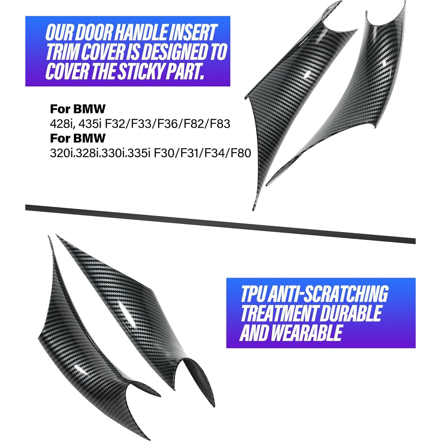 Cubiertas de Manijas de Puerta Reswish 758NFSG001 Fibra de Carbono