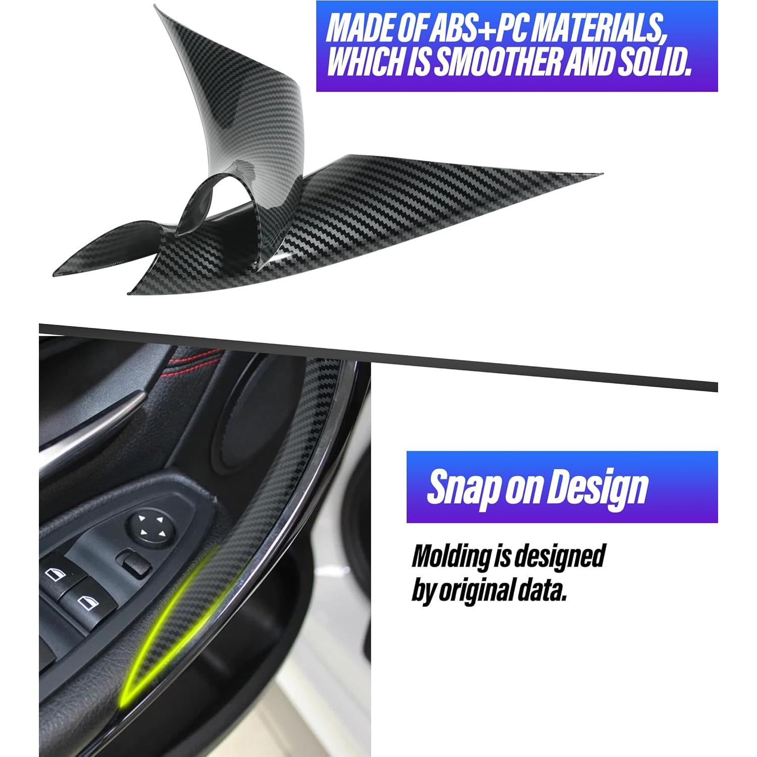 Cubiertas de Manijas de Puerta Reswish 758NFSG001 Fibra de Carbono