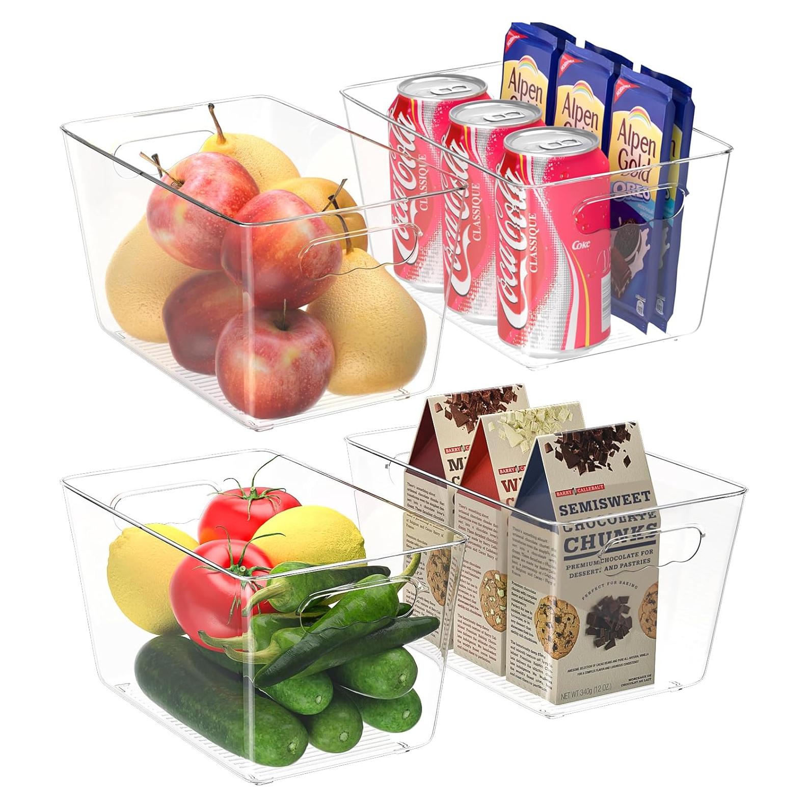 Bins de Almacenamiento BALEINE 4PK Plástico Transparente 24.1x14x11.4cm