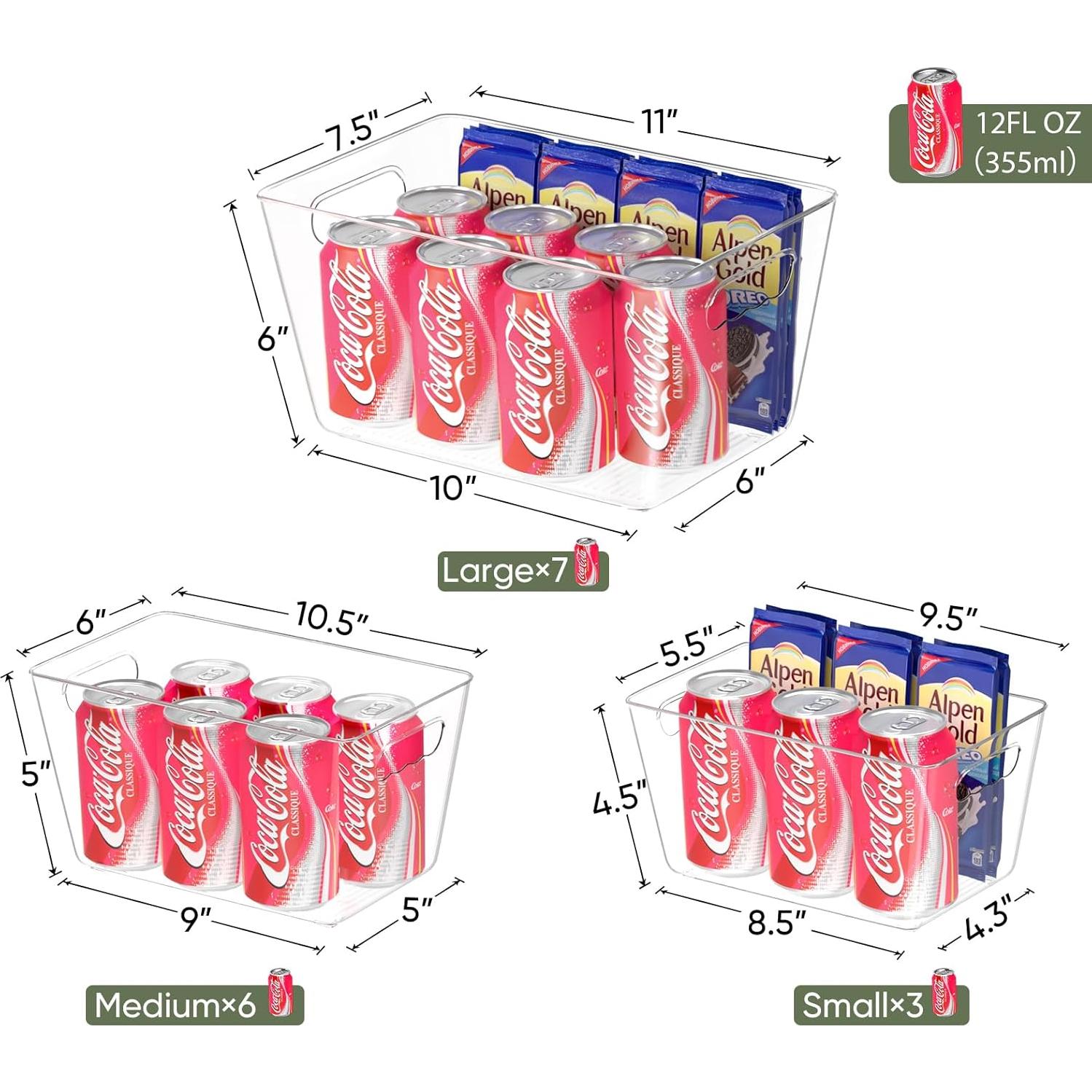 Bins de Almacenamiento BALEINE 4PK Plástico Transparente 24.1x14x11.4cm