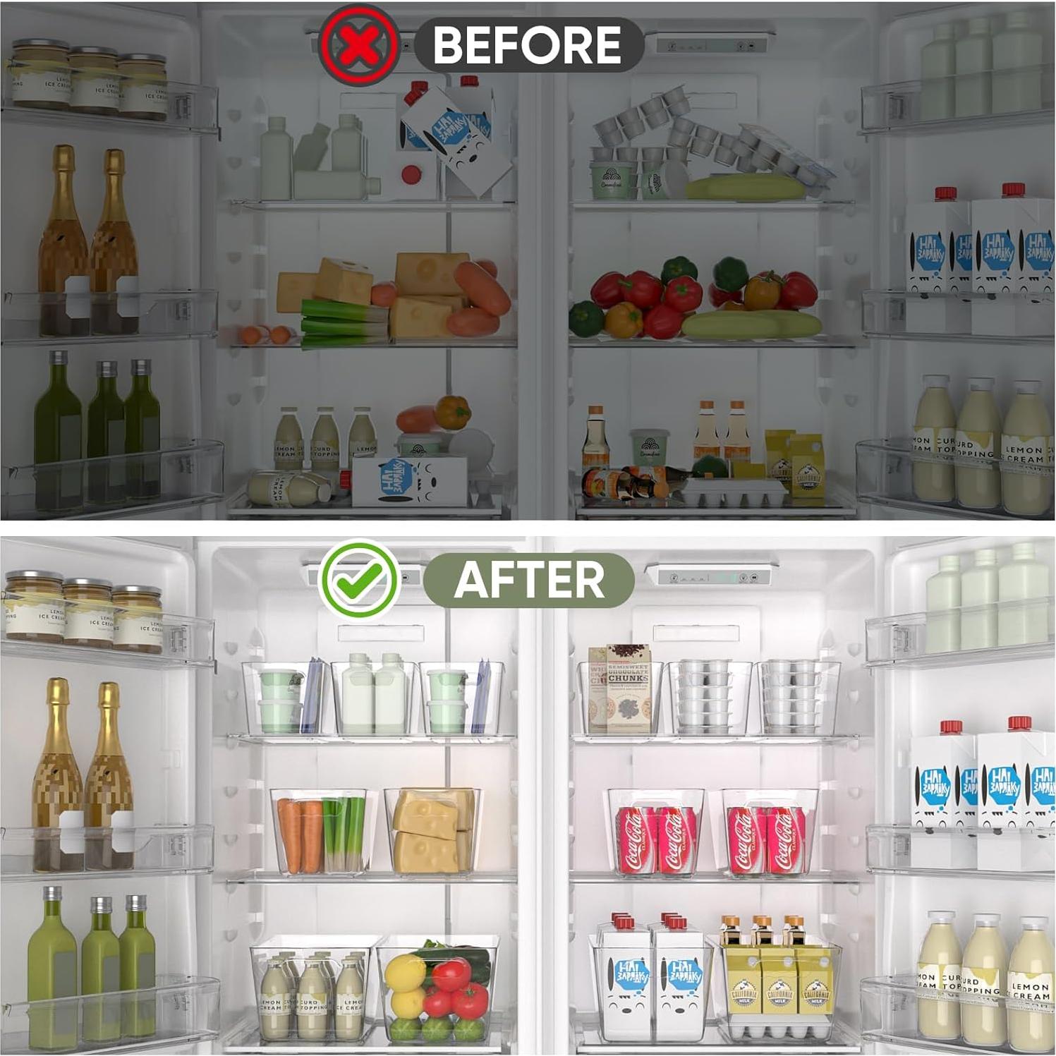 Bins de Almacenamiento BALEINE 4PK Plástico Transparente 24.1x14x11.4cm