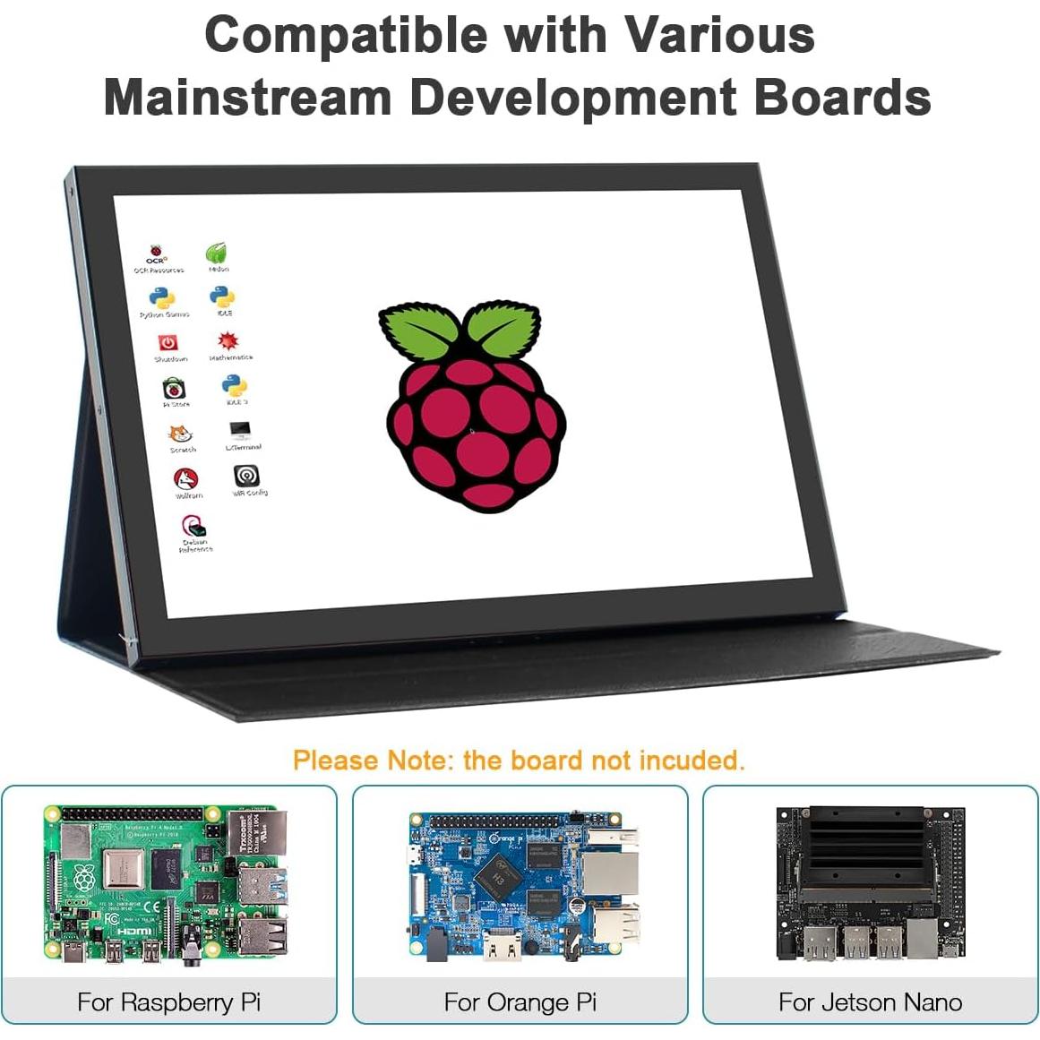 Monitor táctil LCD IPS 10.1" Hosyond 1280x800 HDMI Raspberry Pi