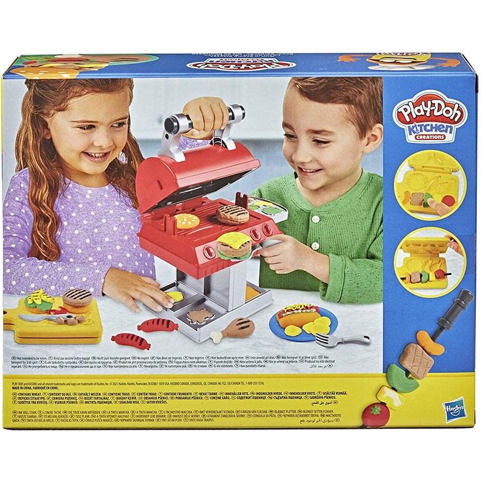 Set de Juego Play-Doh Parrilla y Sello 6 Colores 7 Accesorios