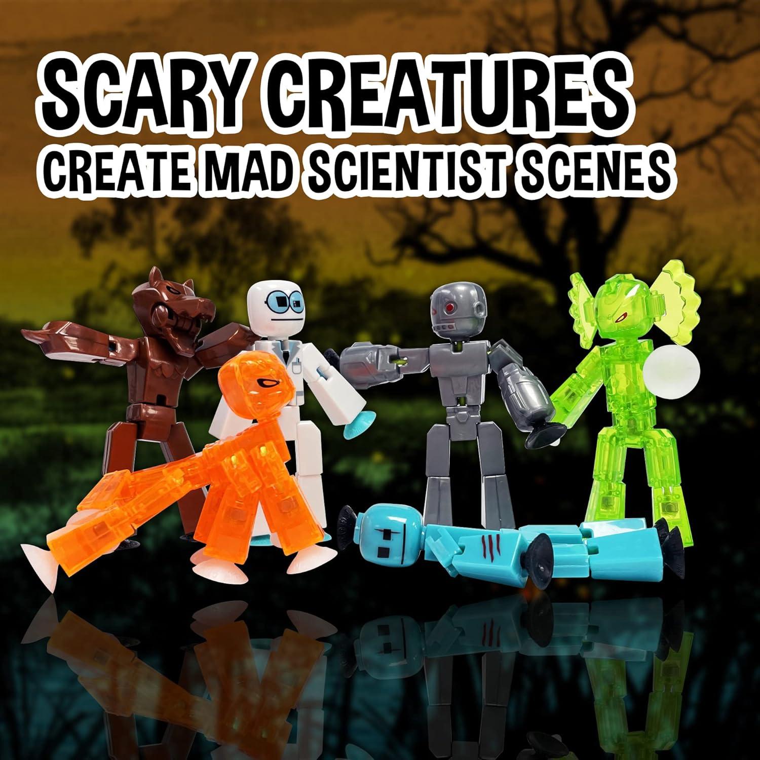 Set de 6 Figuras Stikbot Hombre Lobo y Cyborg - Juguete Creativo