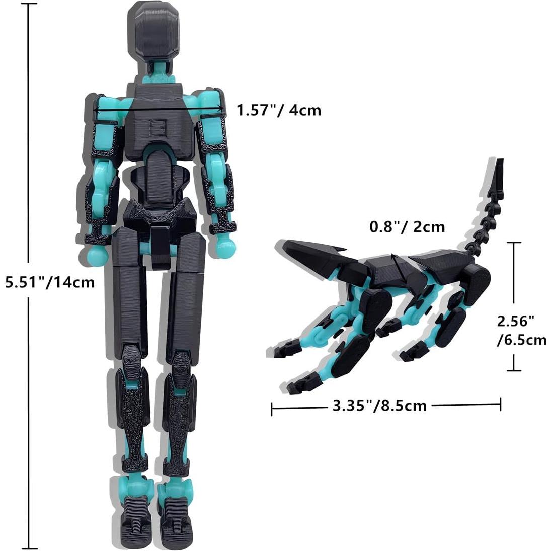 Figura de Acción T13 SOOZAFONE Robot 3D Articulado Negro Azul