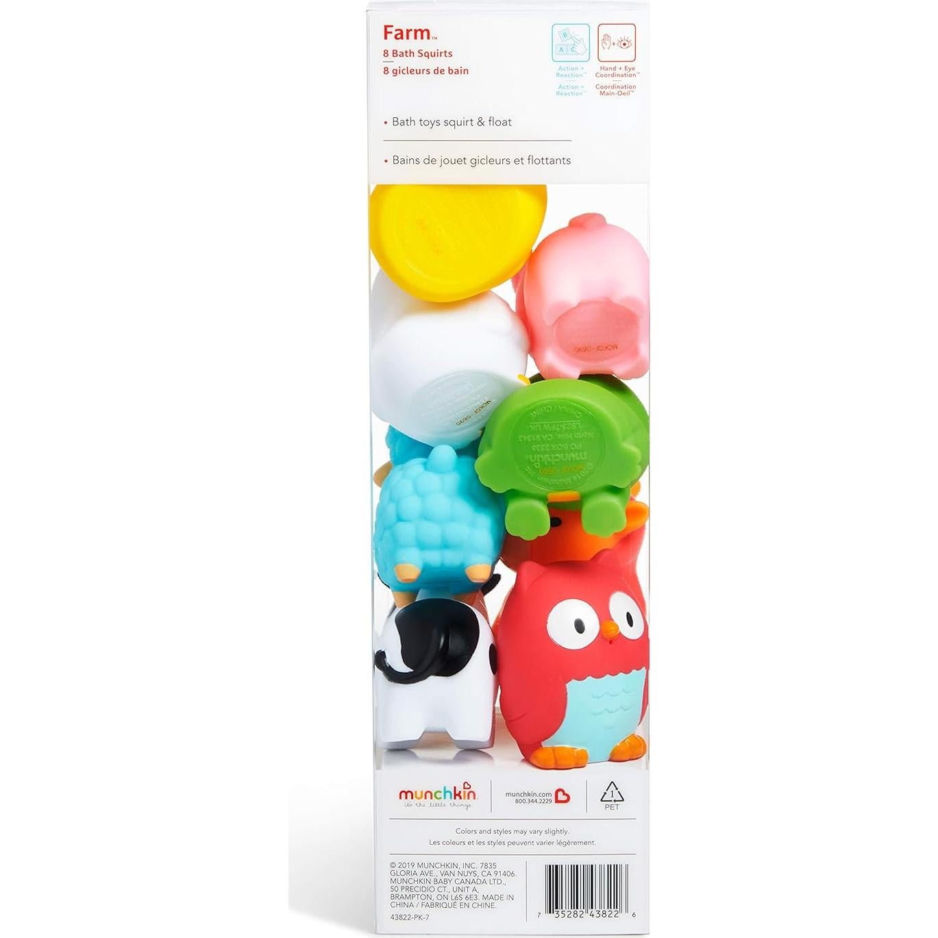 Juguetes de baño Munchkin 8 piezas animales de granja