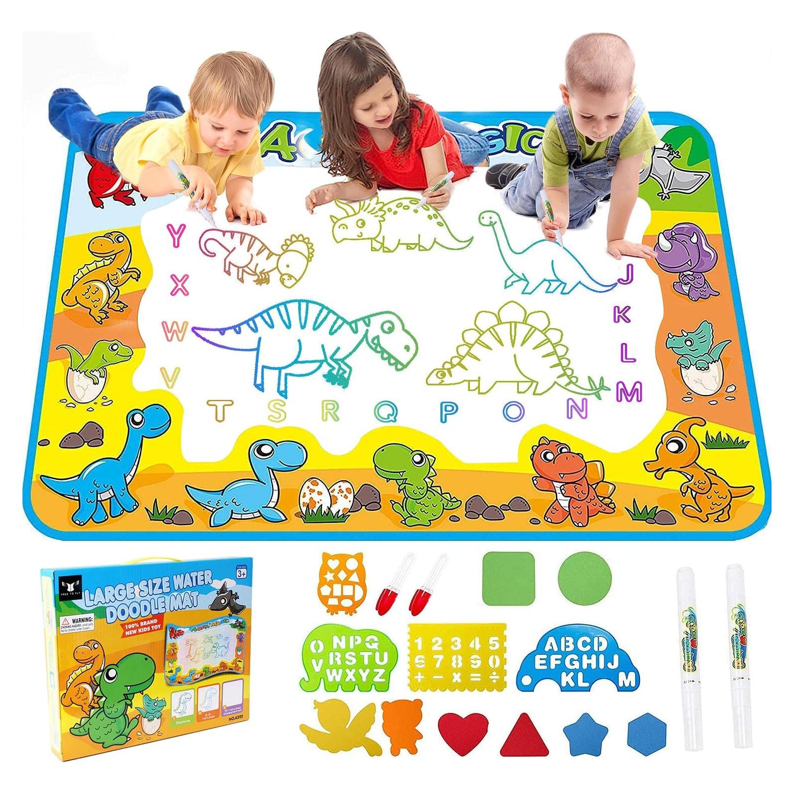 Alfombra de Dibujo de Agua FREE TO FLY - Dinosaurios 87.6x56.8 cm