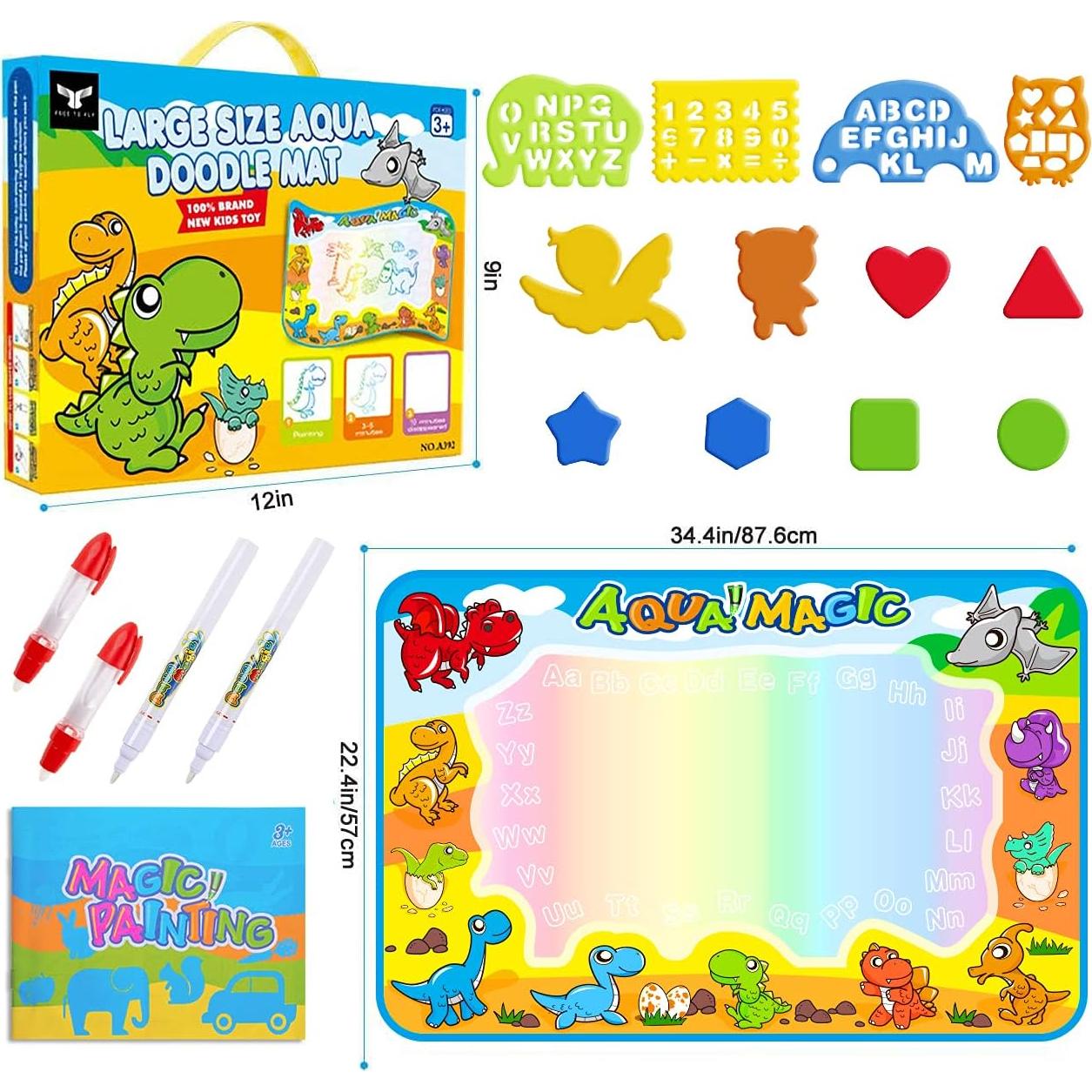 Alfombra de Dibujo de Agua FREE TO FLY - Dinosaurios 87.6x56.8 cm