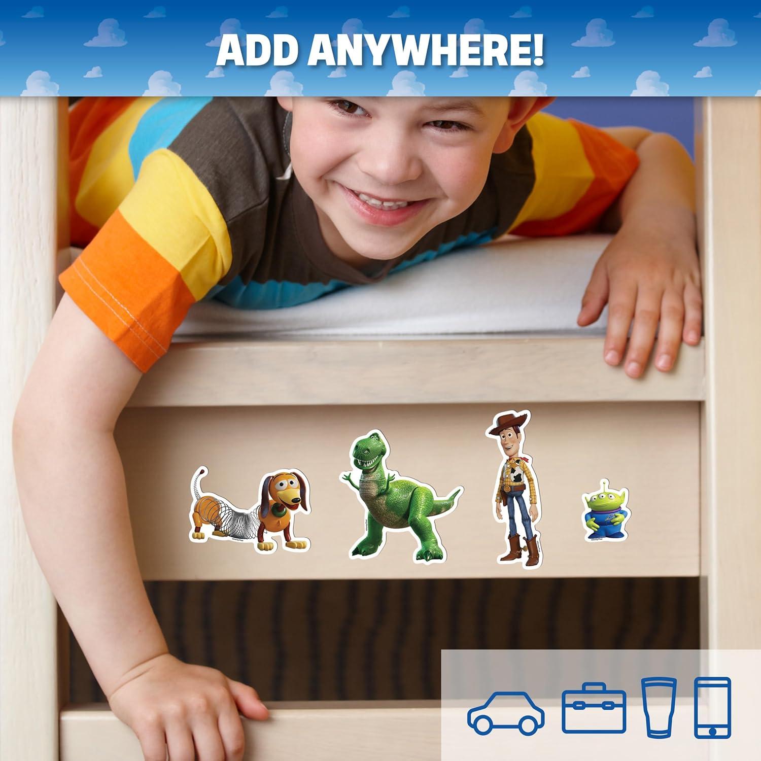 Set de 4 Calcomanías Toy Story Disney - Woody, Rex, Slinky y Alien