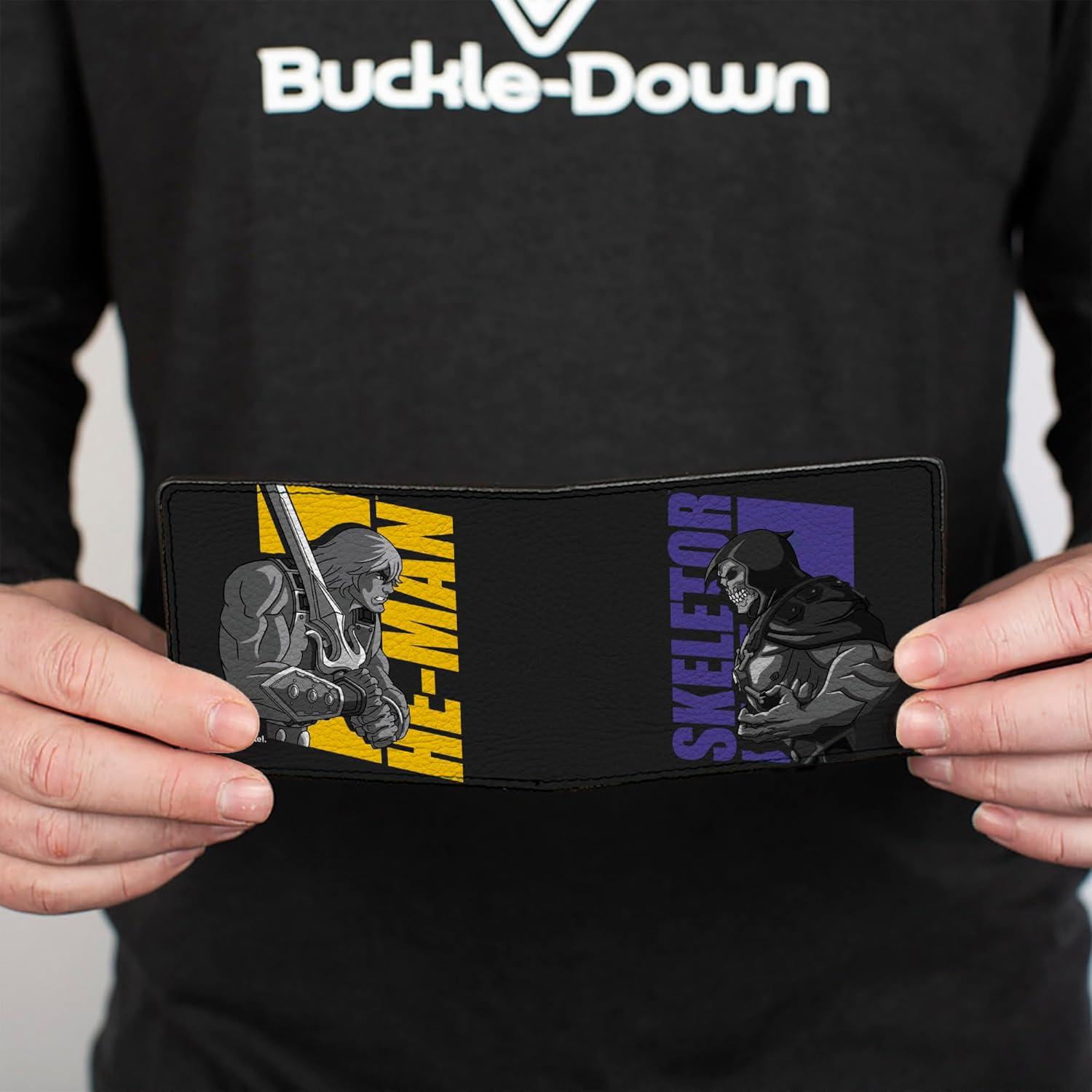 Cartera Bifold Buckle-Down He-Man y Skeletor Cuero Vegano