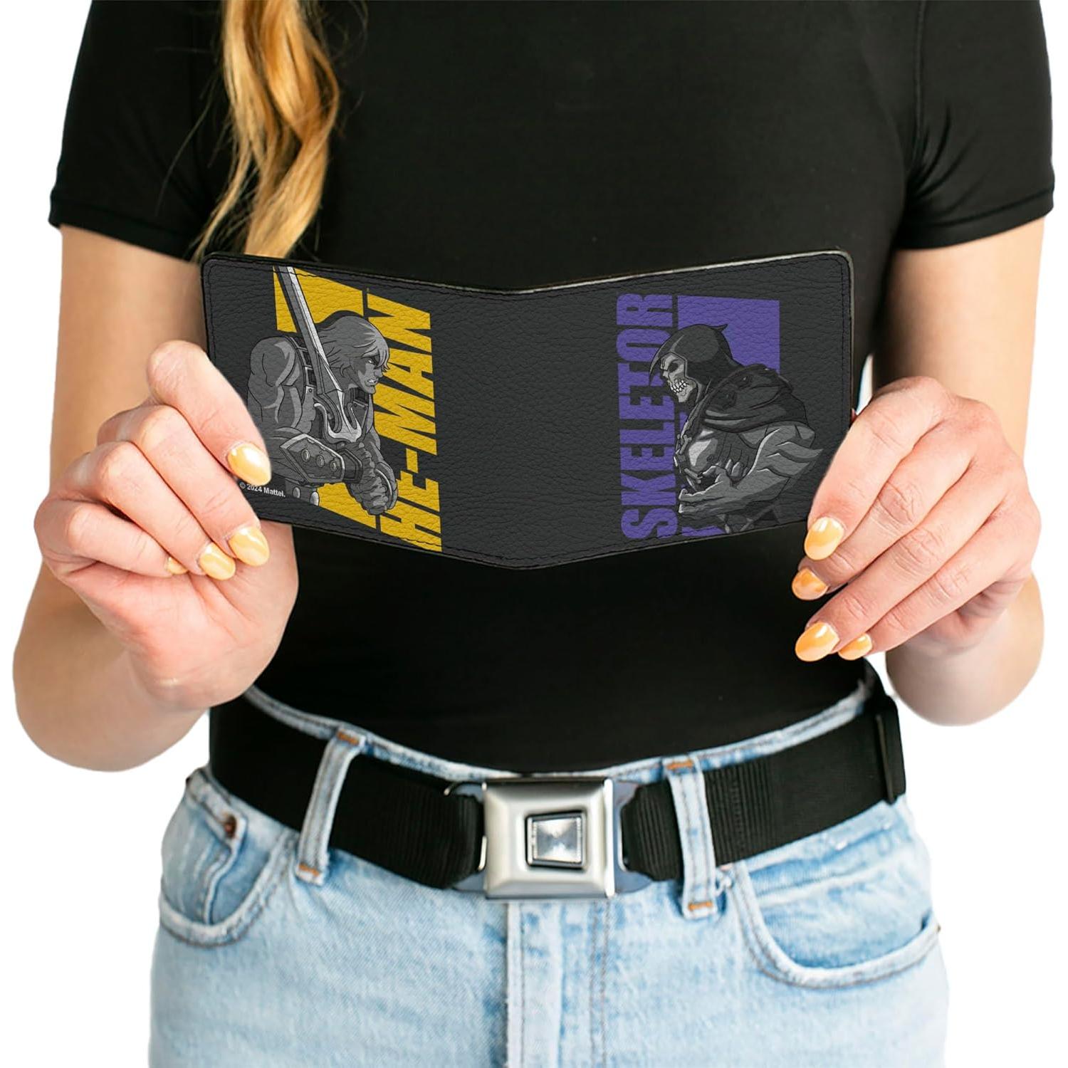 Cartera Bifold Buckle-Down He-Man y Skeletor Cuero Vegano
