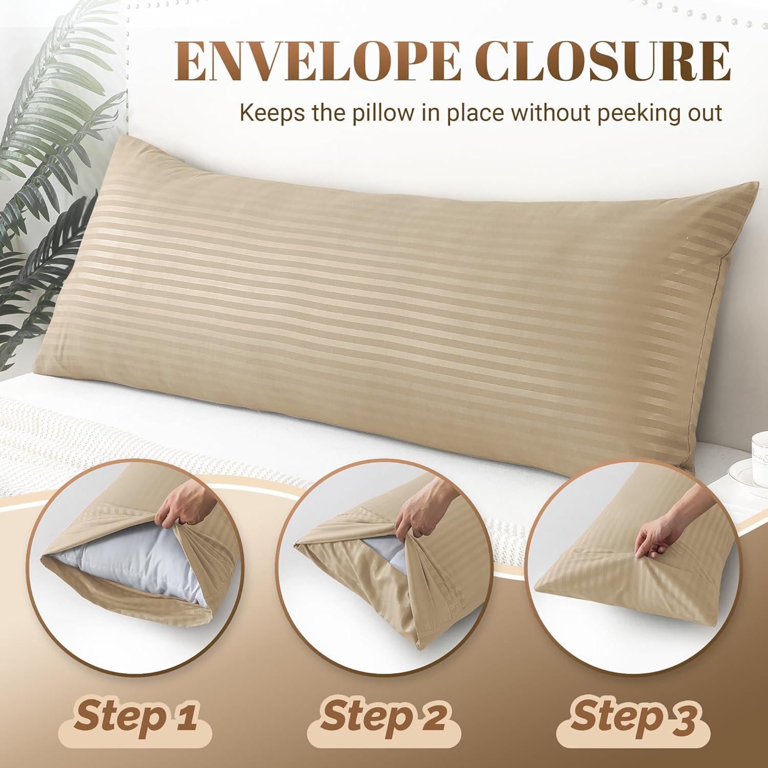 Almohada Corporal Cosybay 137x51 cm Beige Firme y Lavable