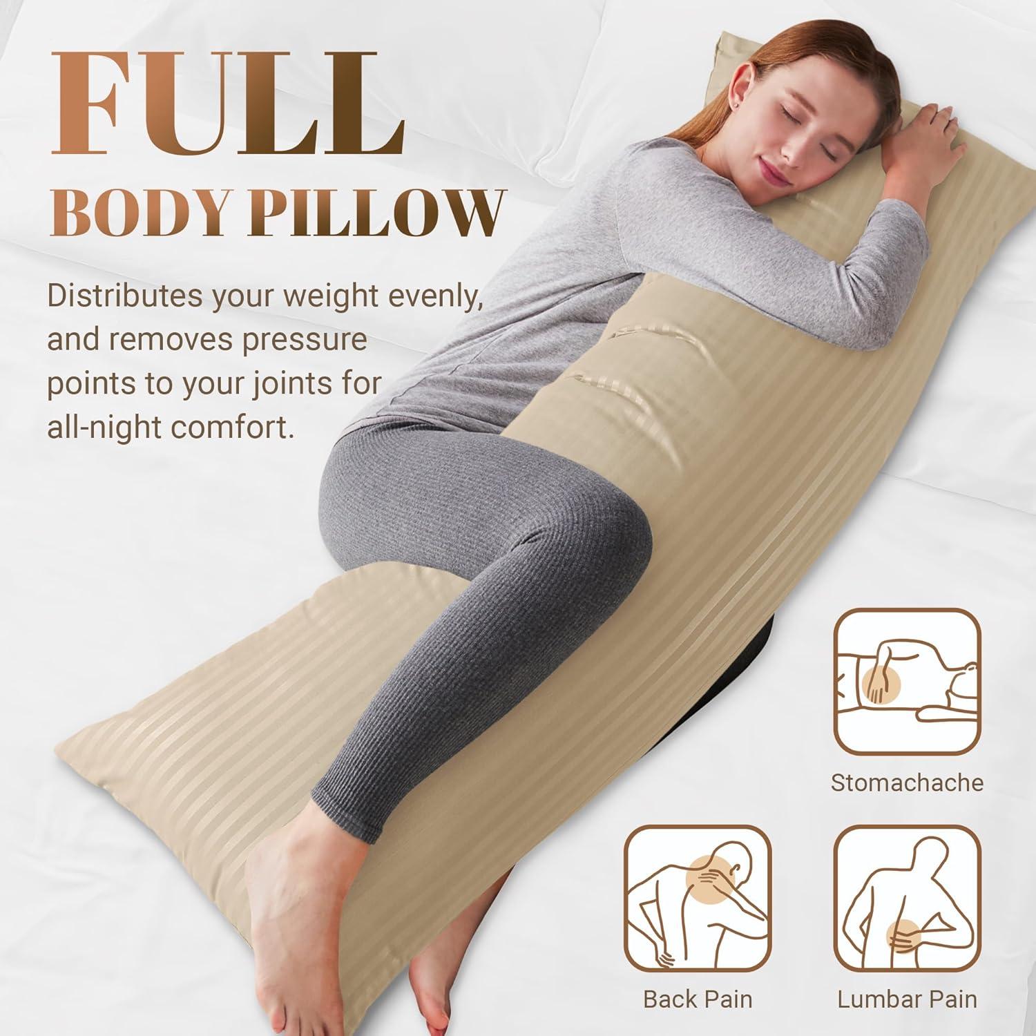 Almohada Corporal Cosybay 137x51 cm Beige Firme y Lavable