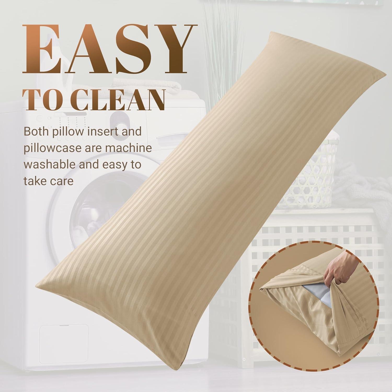 Almohada Corporal Cosybay 137x51 cm Beige Firme y Lavable