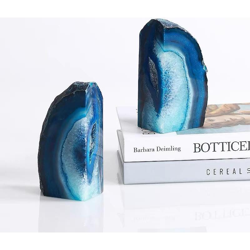 Soportes Decorativos de Ágata Azul AMOYSTONE - 1.08 kg