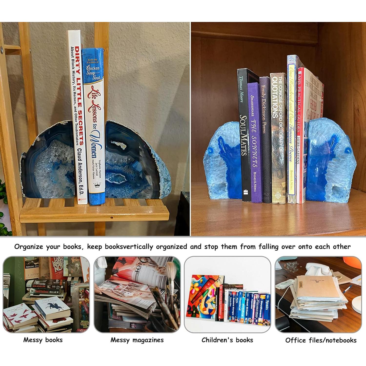 Soportes Decorativos de Ágata Azul AMOYSTONE - 1.08 kg