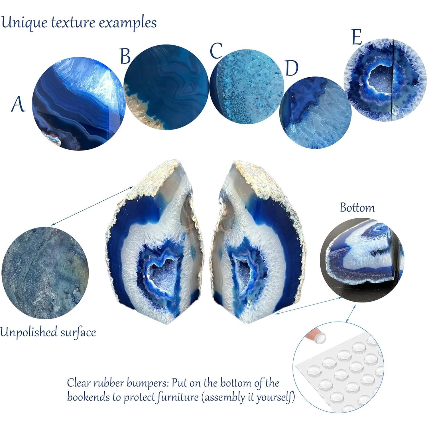 Soportes Decorativos de Ágata Azul AMOYSTONE - 1.08 kg