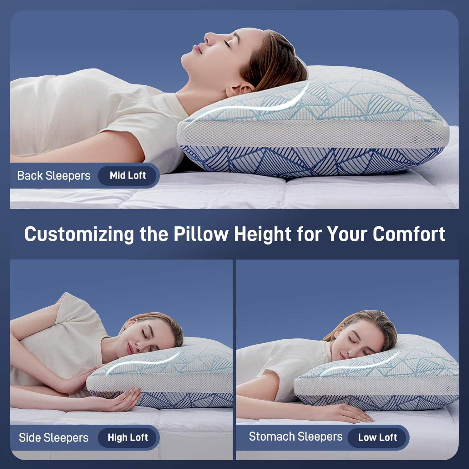 Almohada Ajustable Hipoalergénica Paxavofa Queen Espuma Viscoelástica