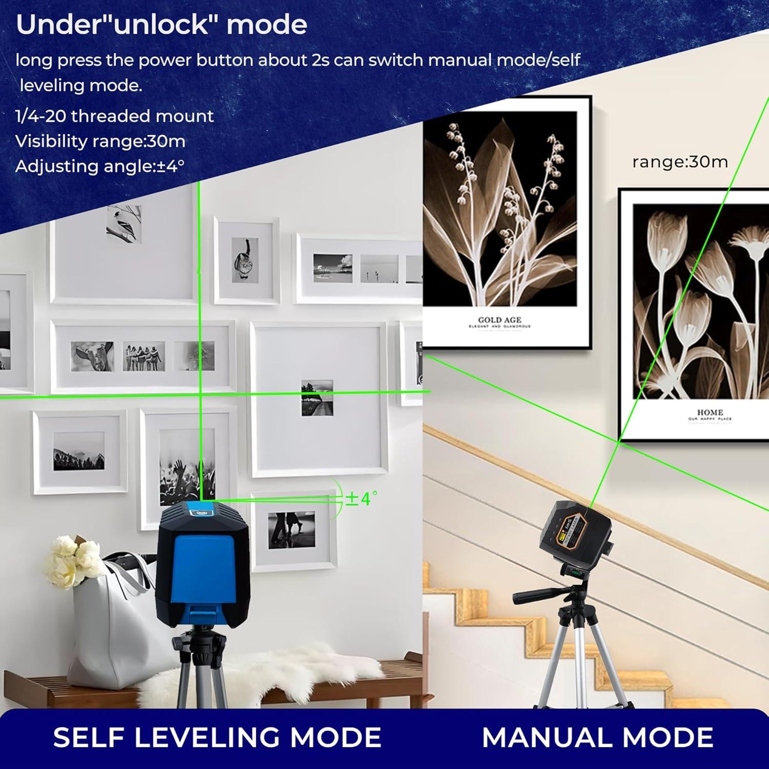Nivel Láser Autonivelante ECO-TH 30m Verde 360° IP54
