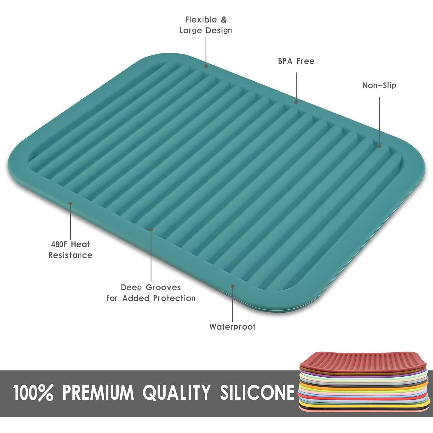 Trivetes de Silicona Smithcraft Set de 2 Gris 22.86x30.48 cm