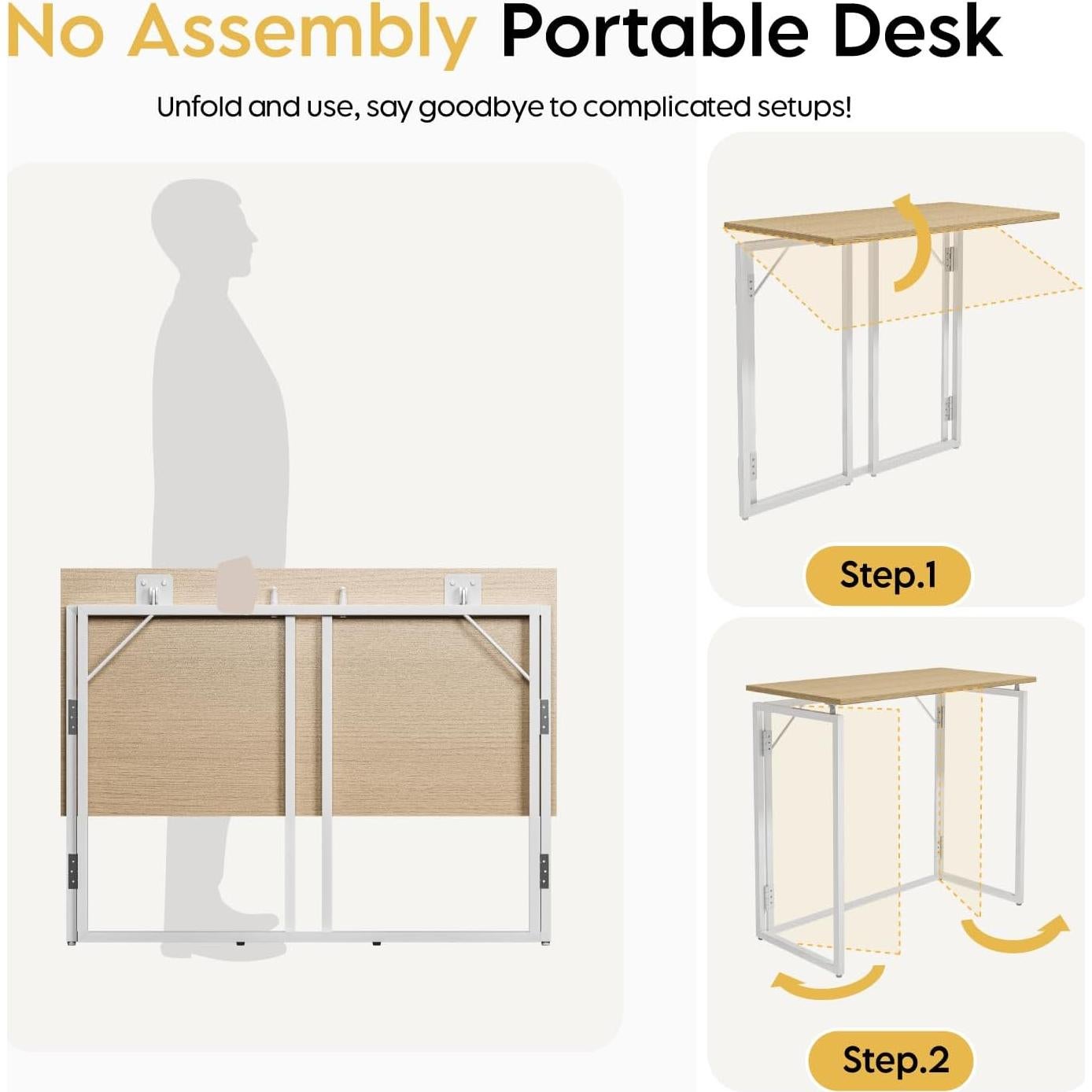 Escritorio Plegable Alawooder FD-30 Beige 76.2x40.6cm Minimalista