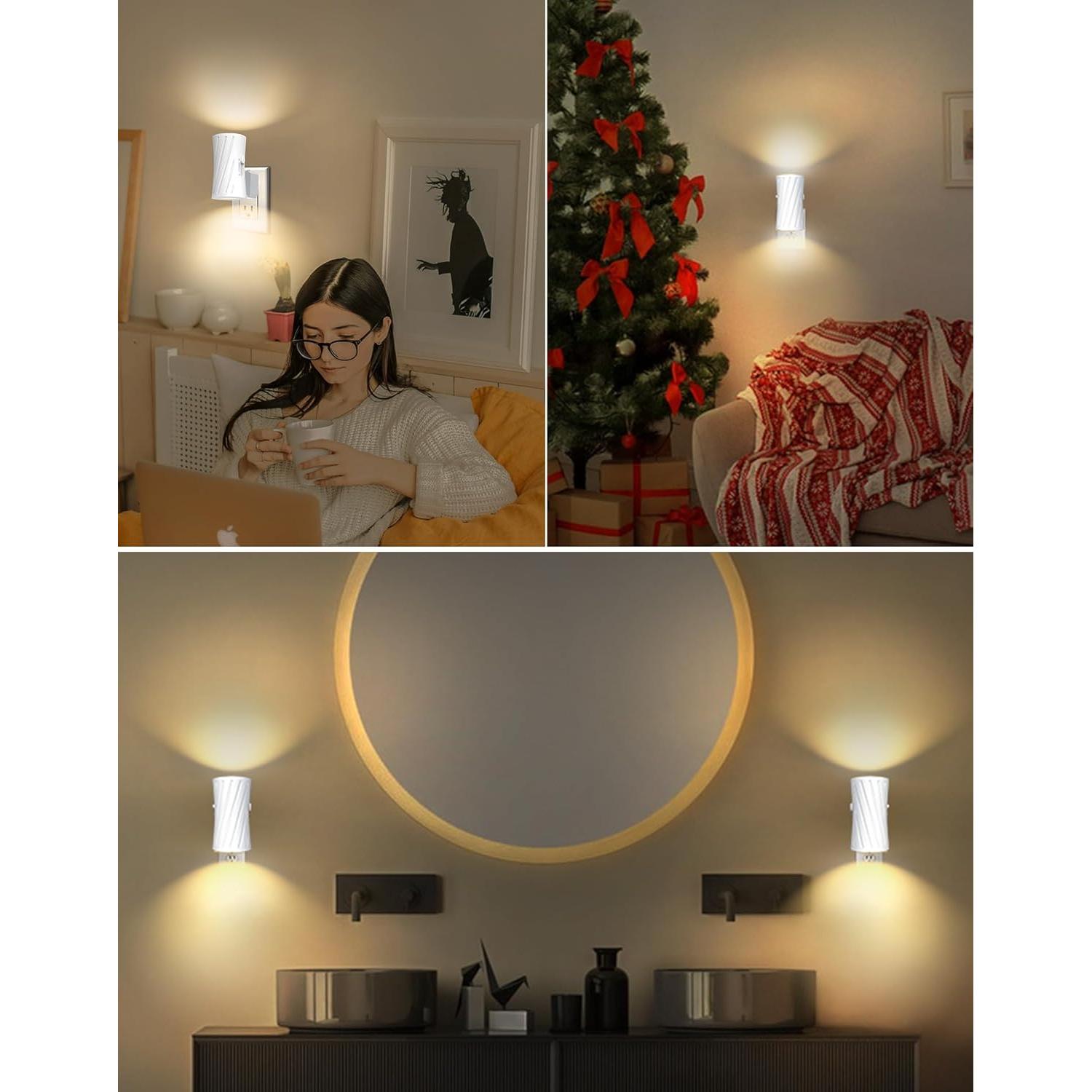 Luz Nocturna LED Enchufada KKUP2U con Sensor y Brillo Ajustable