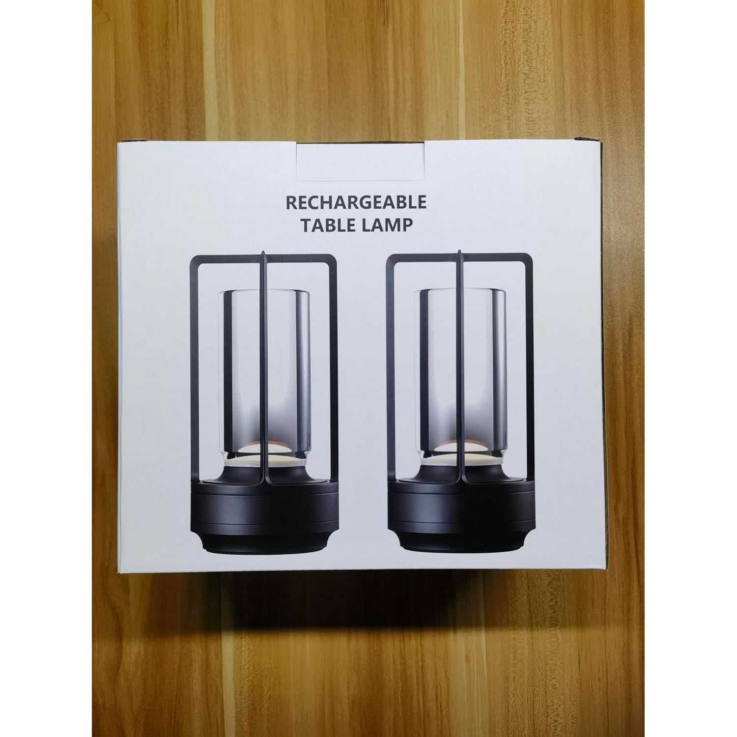 Juego de 2 Lámparas de Mesa Inalámbricas Recargables LED Oro