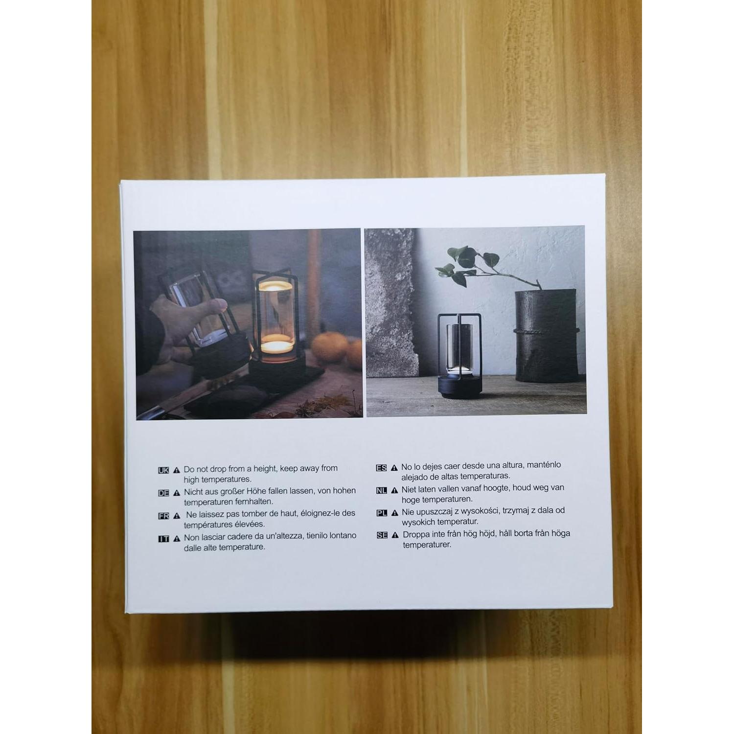 Juego de 2 Lámparas de Mesa Inalámbricas Recargables LED Oro