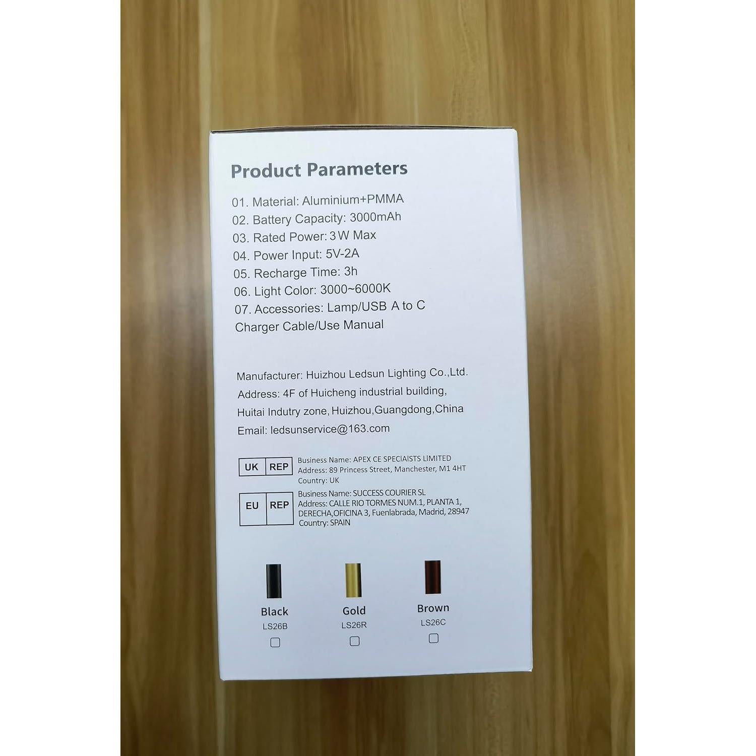 Juego de 2 Lámparas de Mesa Inalámbricas Recargables LED Oro