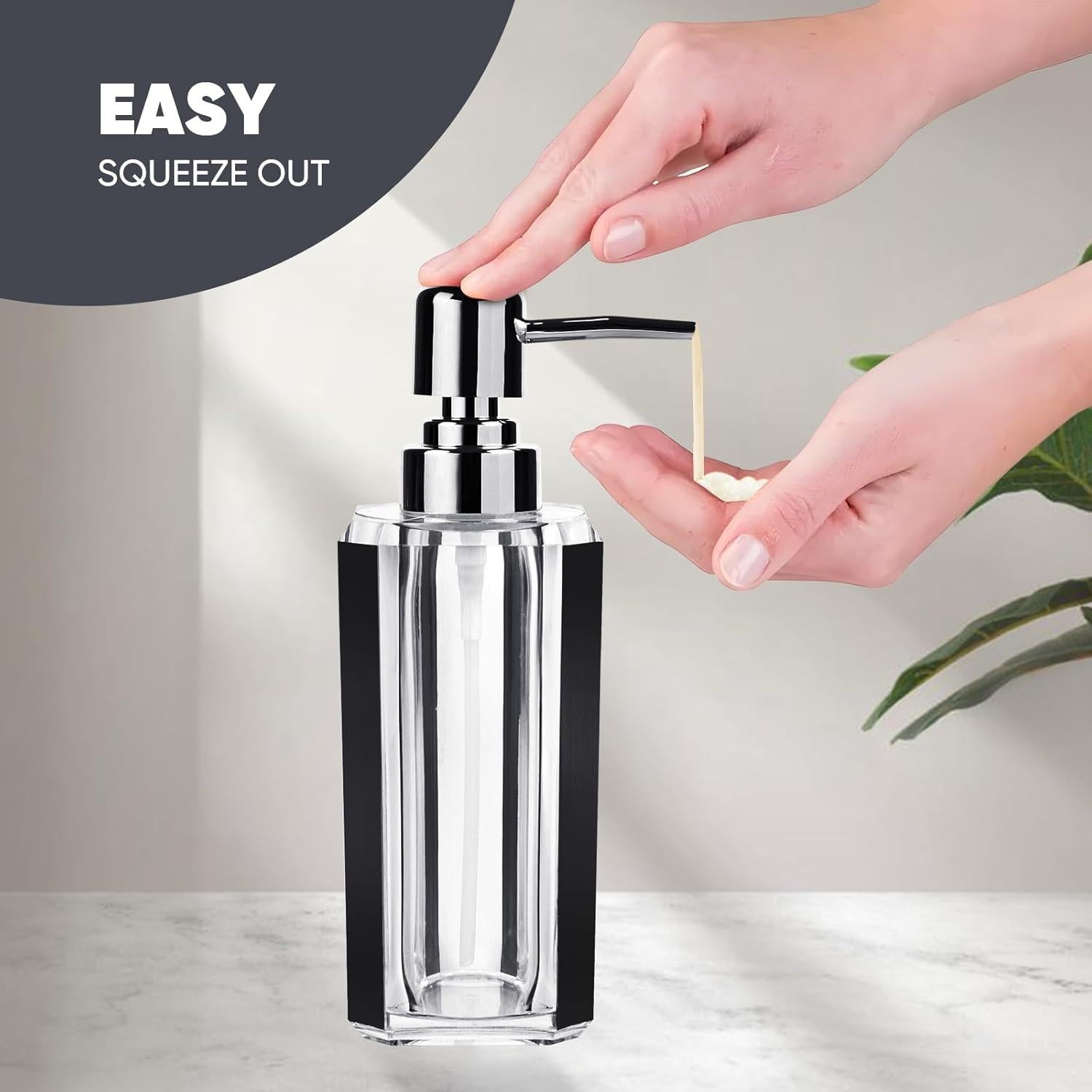 Juego de Accesorios de Baño Acrílico LGURT 4 Piezas Negro