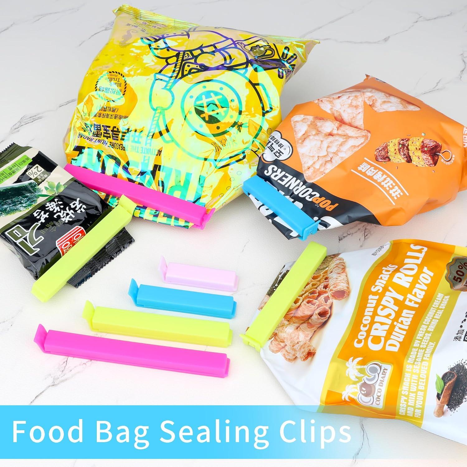 34 Clips de Plástico Reutilizables para Sellar Bolsas de Comida