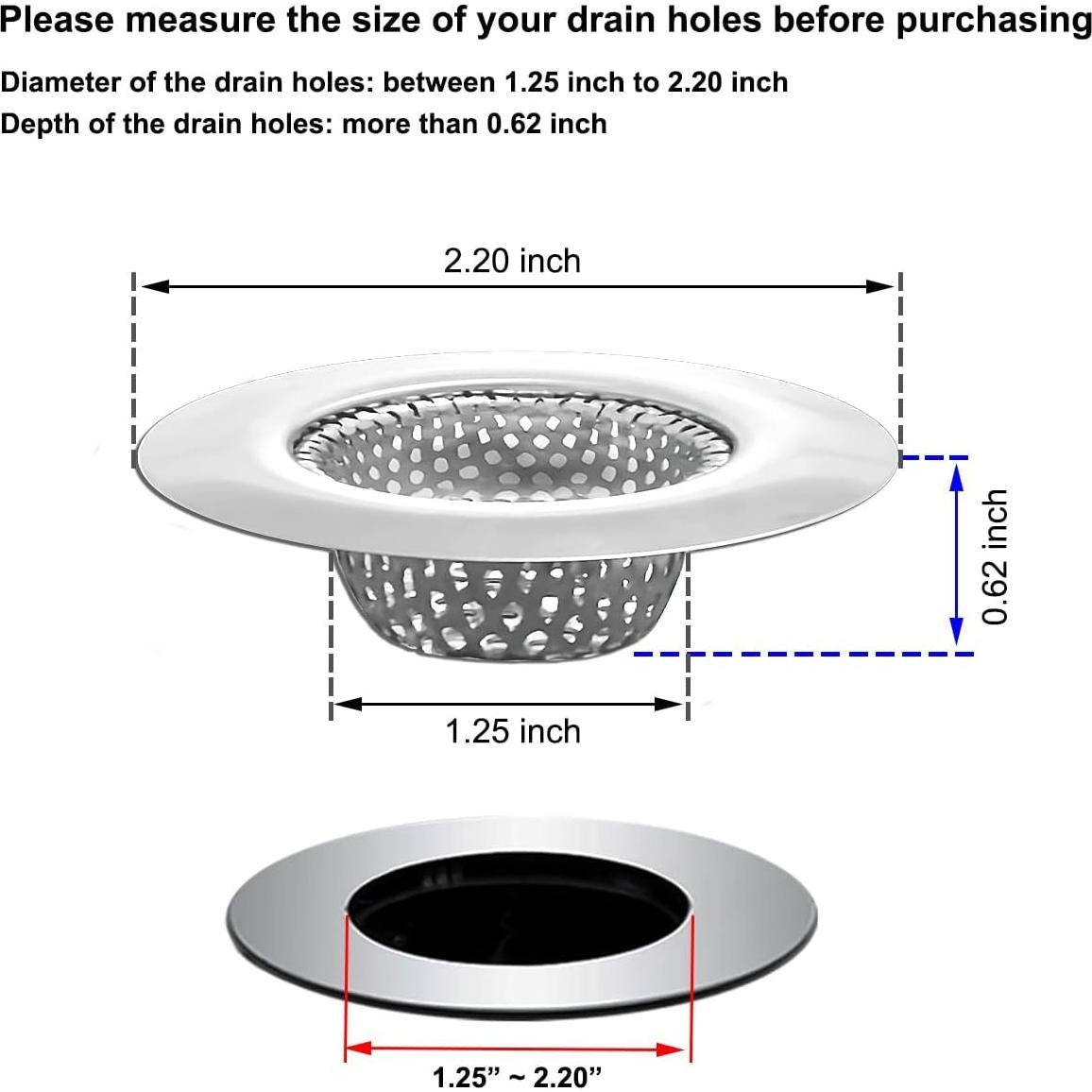 Coladores de Fregadero Seatery 1.25" Acero Inoxidable 2PCS