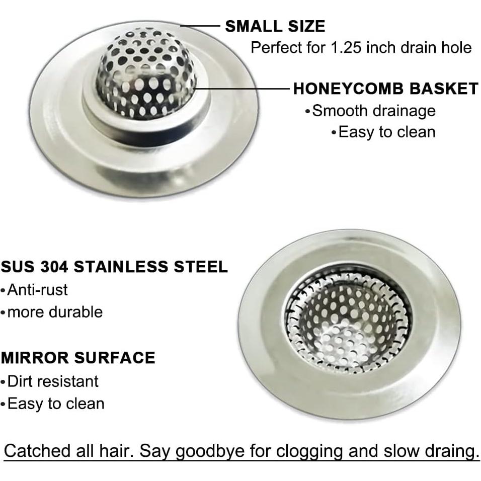 Coladores de Fregadero Seatery 1.25" Acero Inoxidable 2PCS