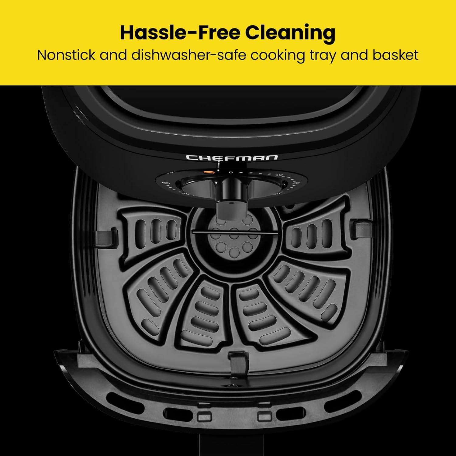 Freidora de Aire Chefman TurboFry 2 Cuartos Negra - 1000W